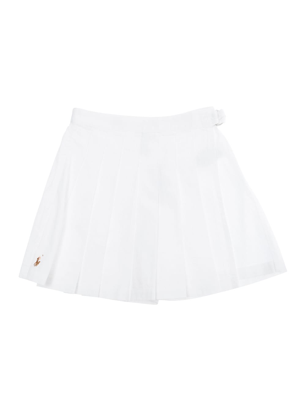 Polo Ralph Lauren White Shorts With Embroidered Pony And Pleated Details On The Front In Cotton Girl In White