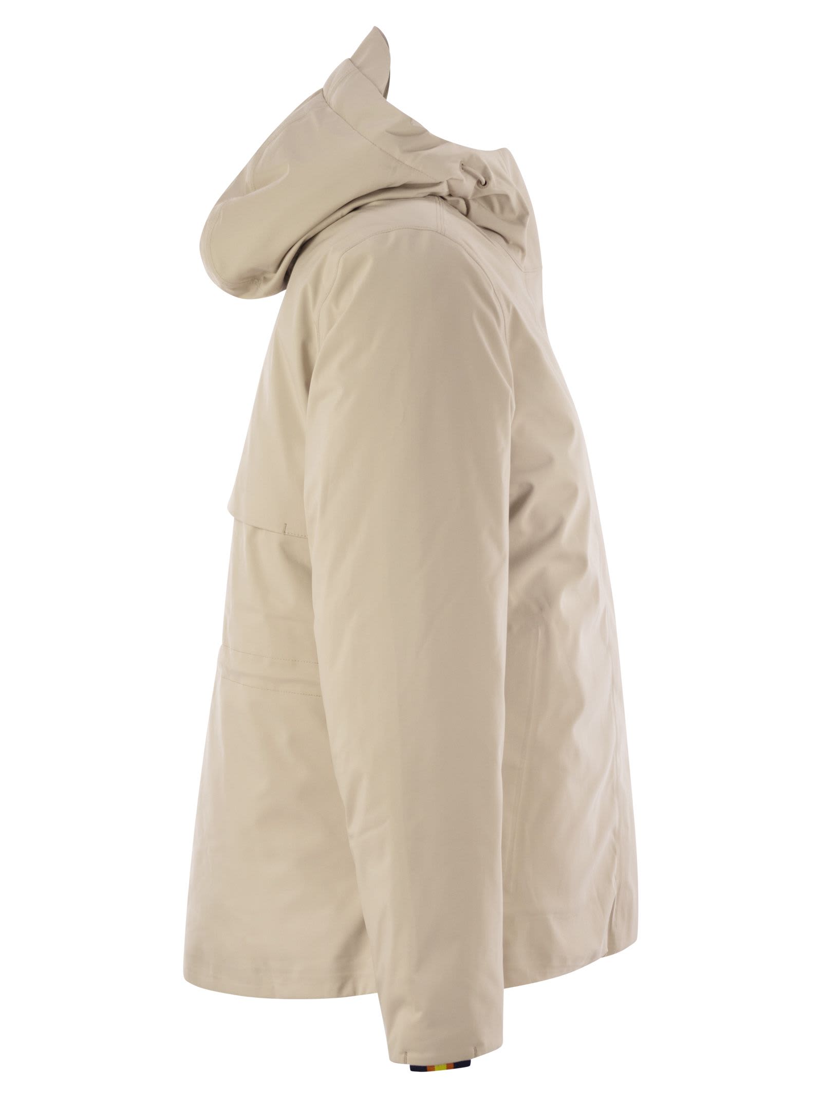 Shop K-way Dorel Bonded Padded - Hooded Jacket In Beige