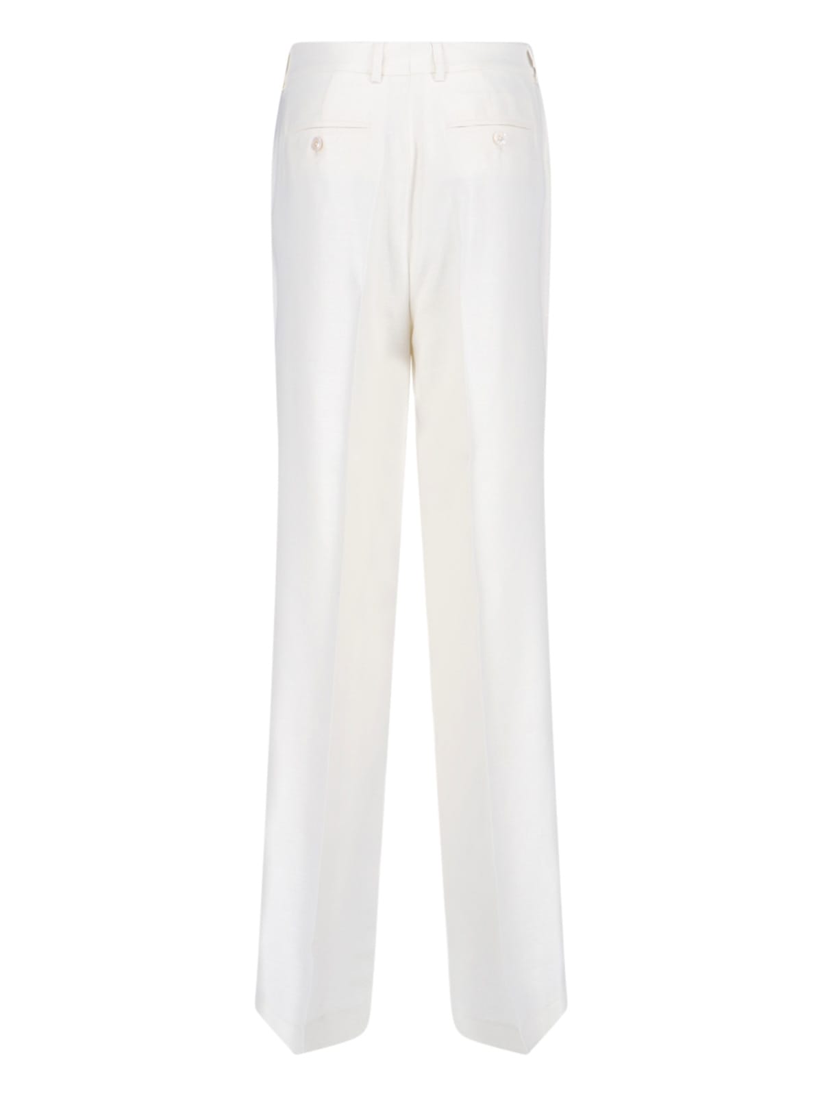 Shop Kiton Straight Trousers In White