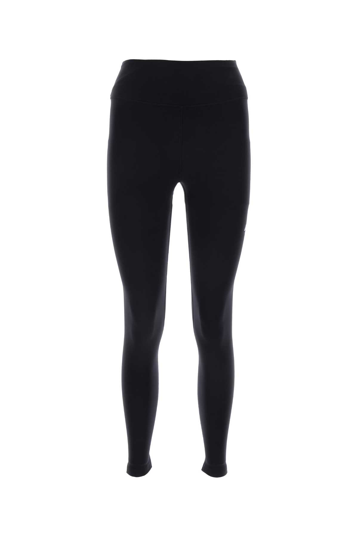 Balenciaga Black Stretch Nylon Leggings In Blackreflective