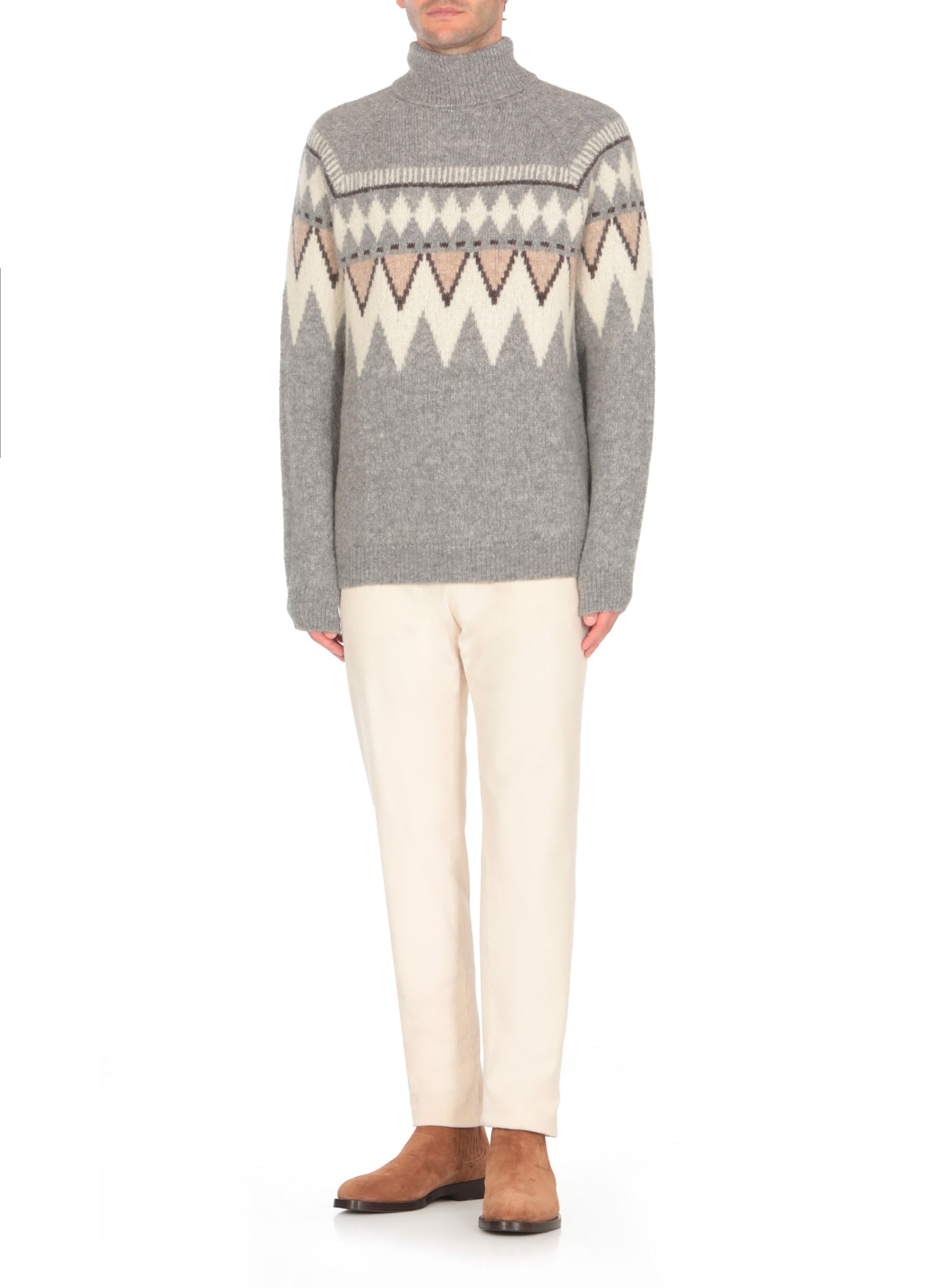 Shop Peserico Alpaca Jumper In Grey