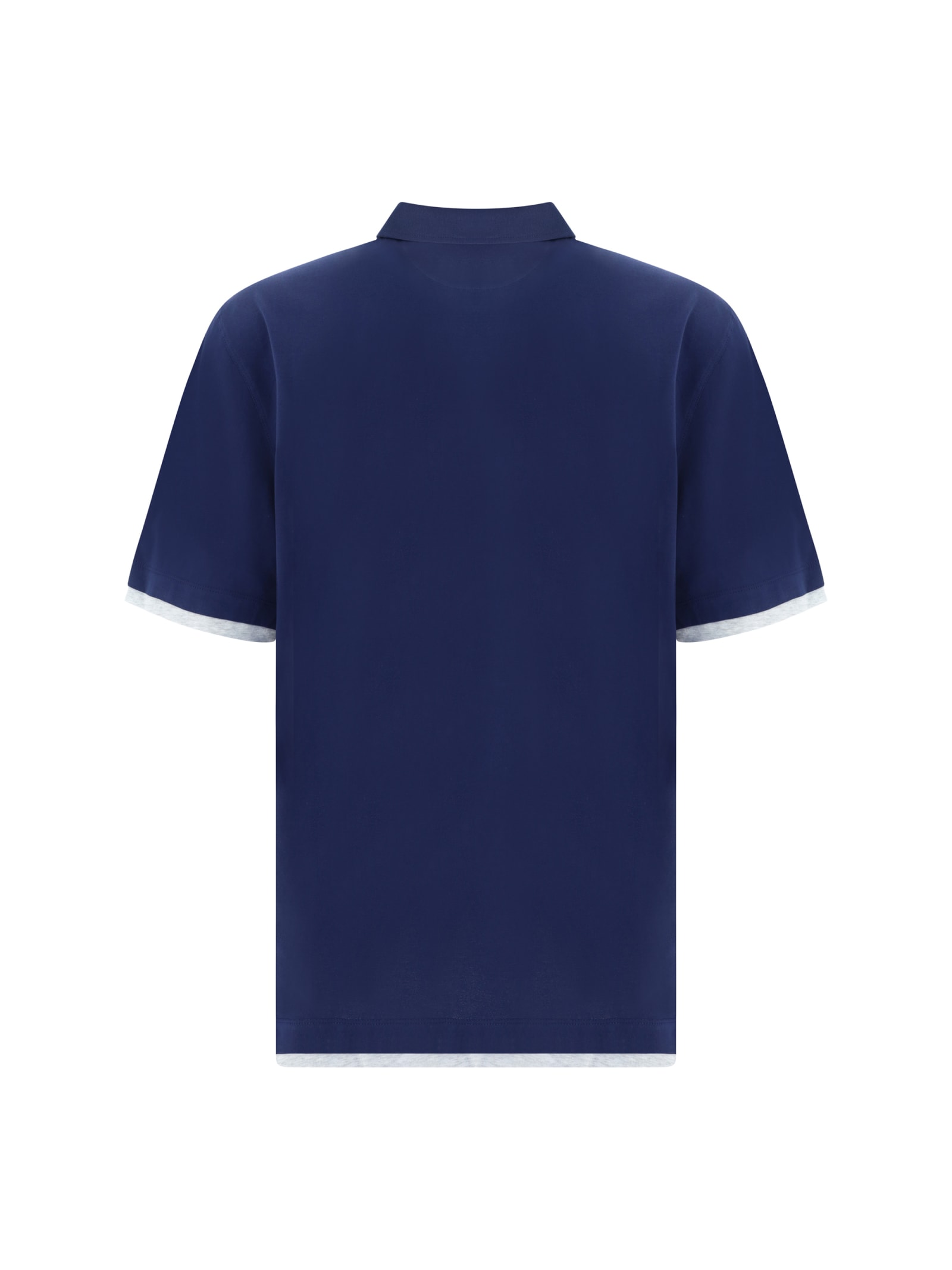 Shop Brunello Cucinelli Polo Shirt In Blu Indigo