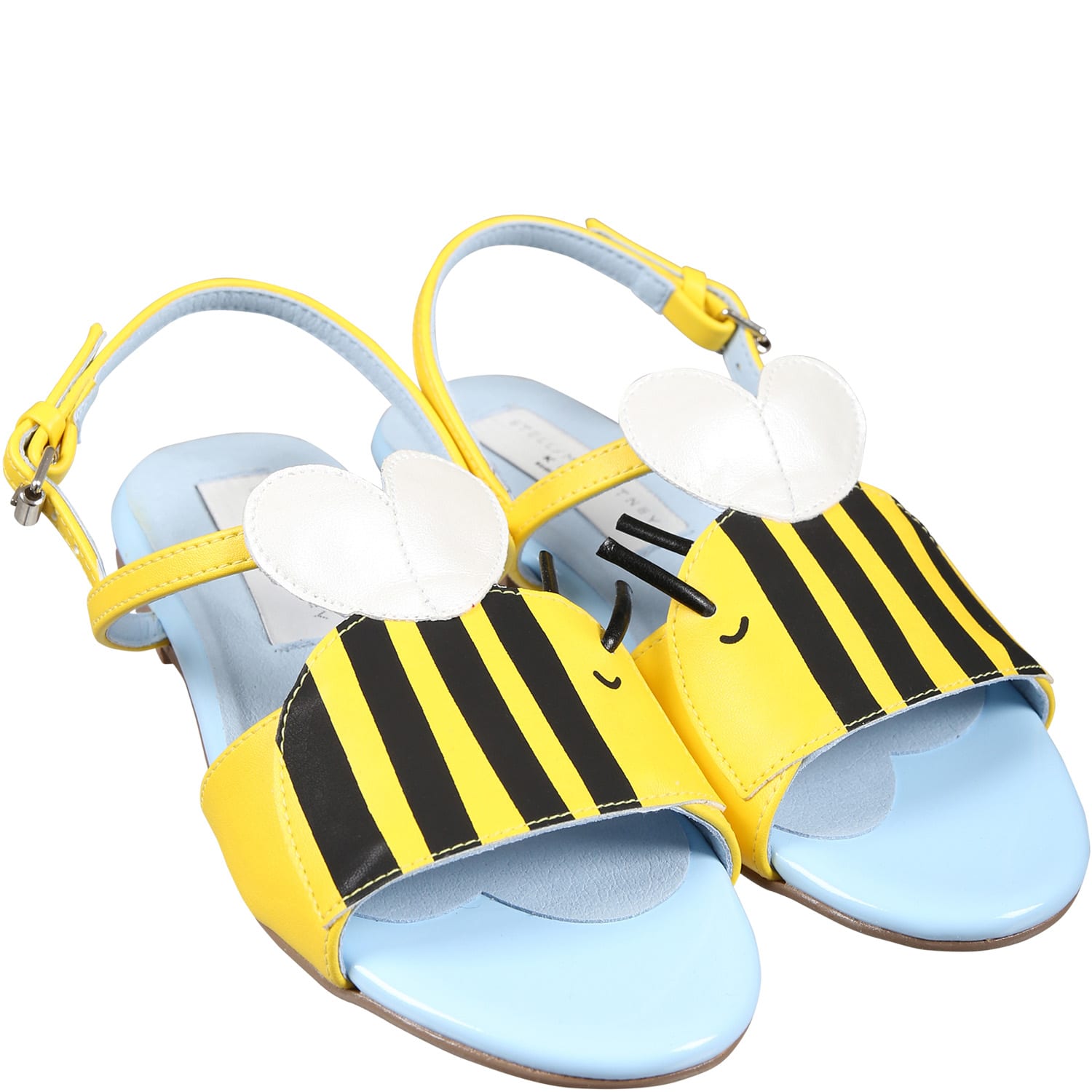 Shop Stella Mccartney Yellow Sandals For Girl With Bees