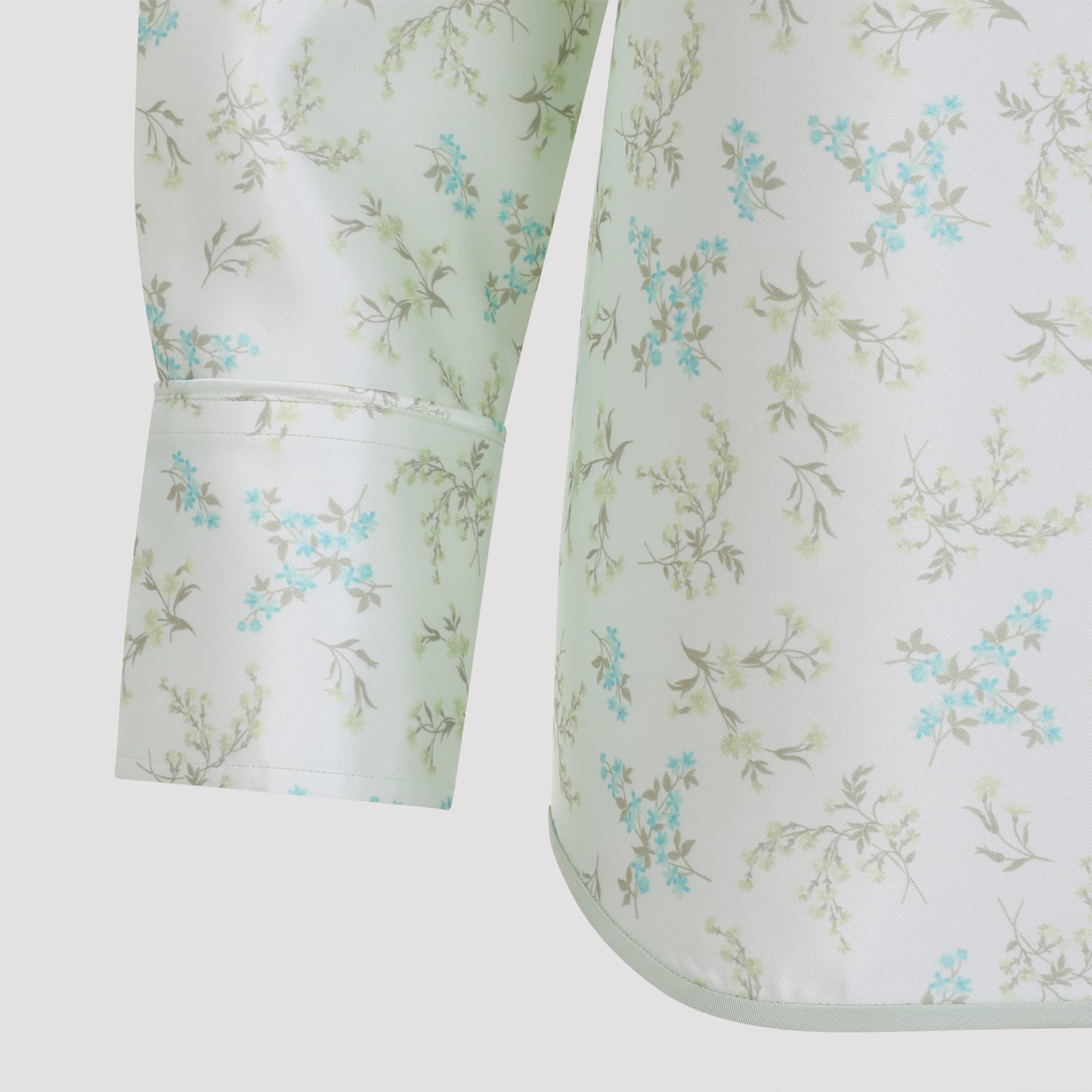 Jil Sander Floral Long Sleeve Shirt With Structured Collar In Multi