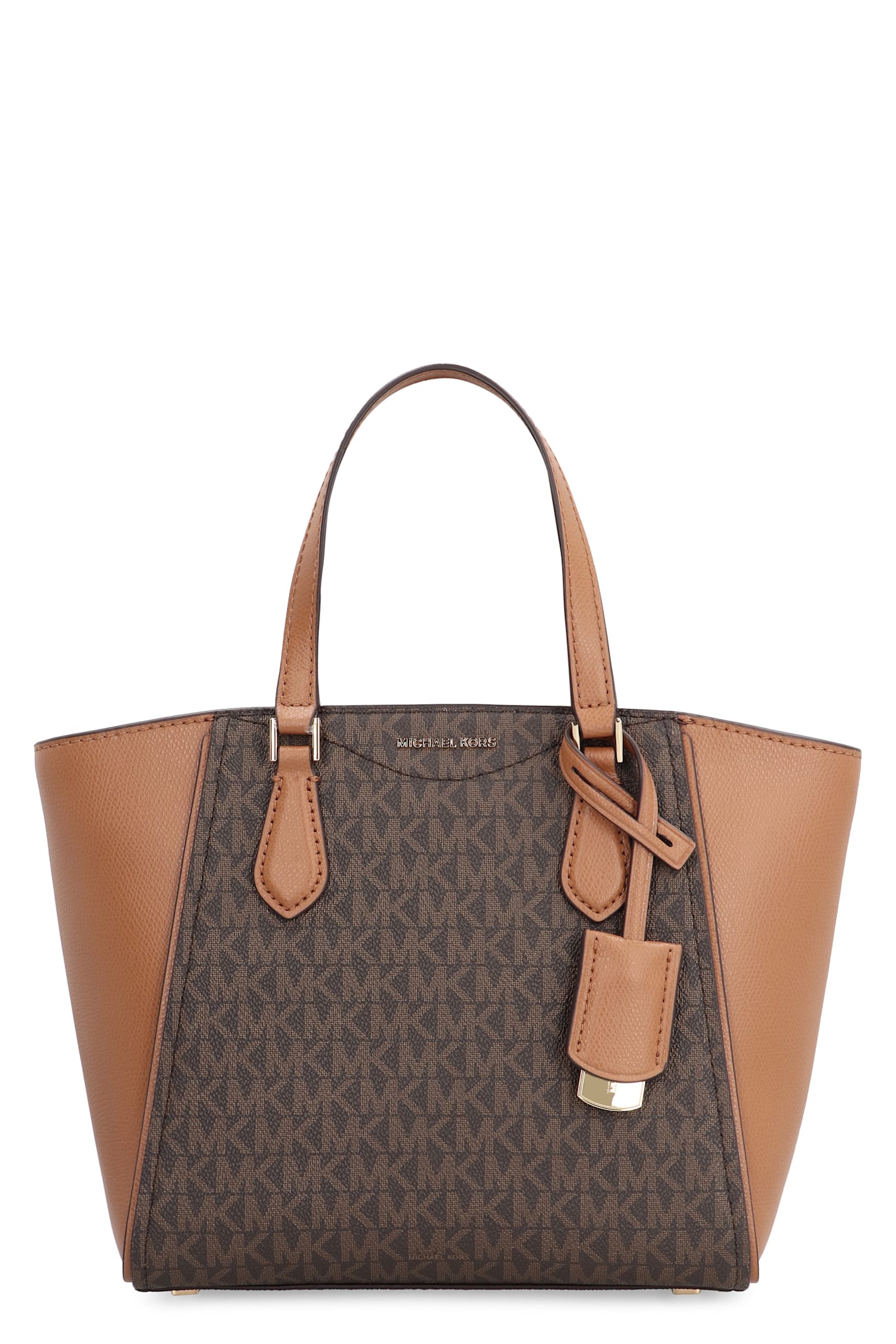 Shop Michael Michael Kors Taryn Coated Canvas Tote In Brown