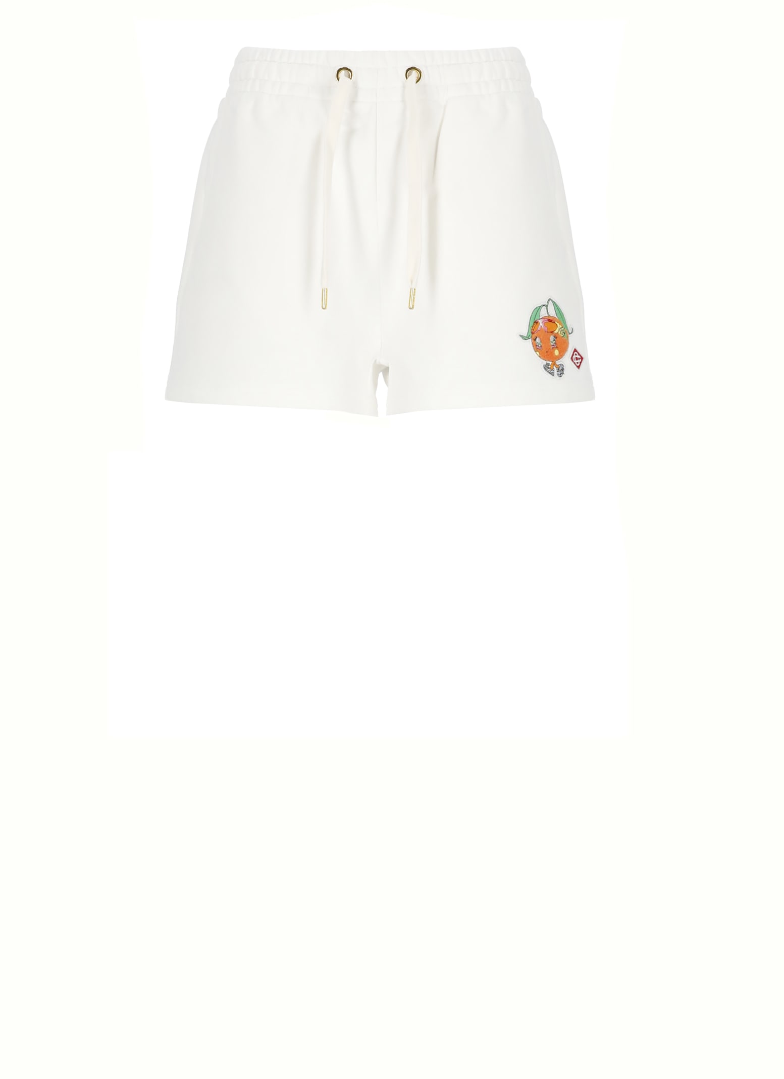 Casablanca Cotton Shorts With Embroidered Detail And Pockets In White