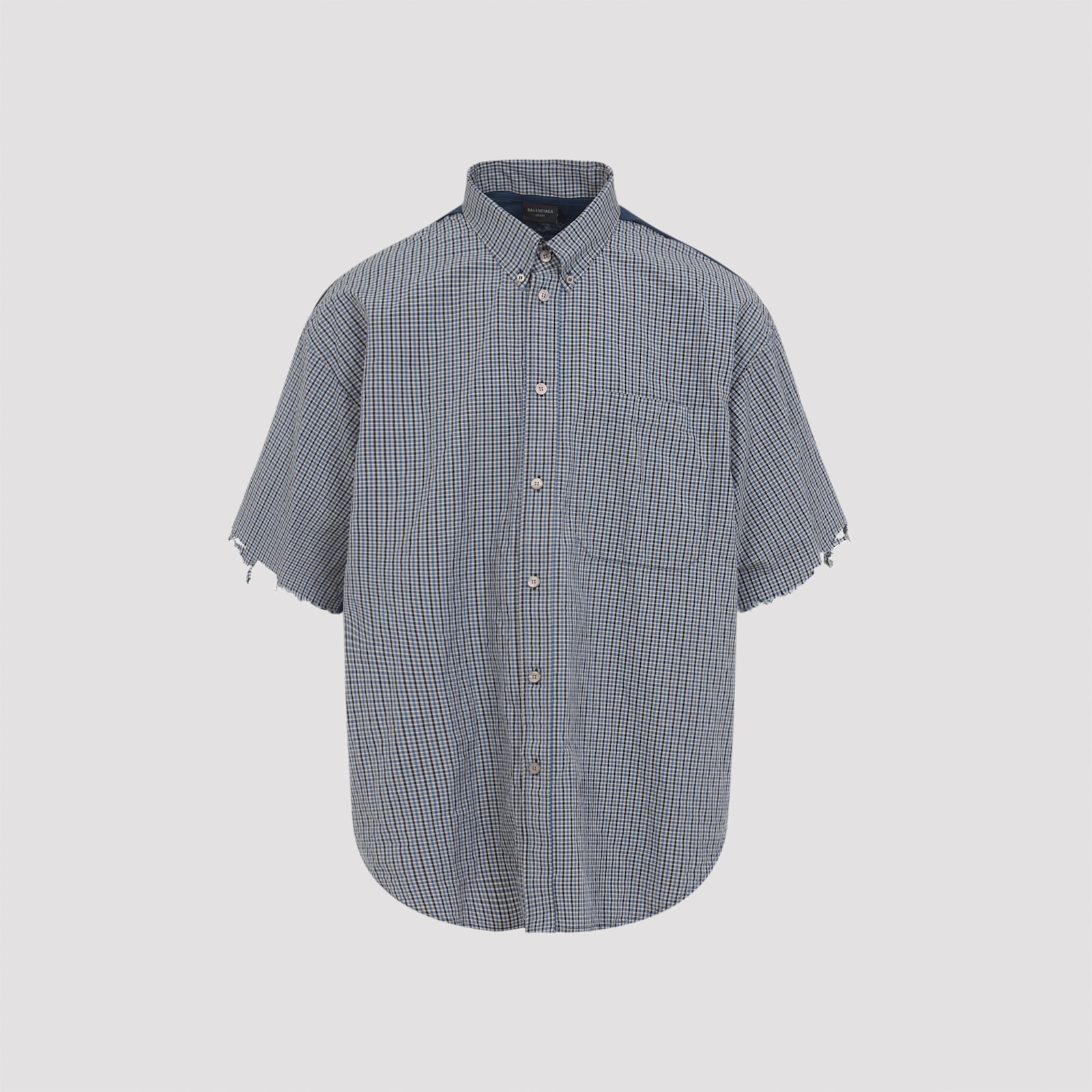 Balenciaga Breezy Linen-cotton Blend Short-sleeve Shirt In Gray