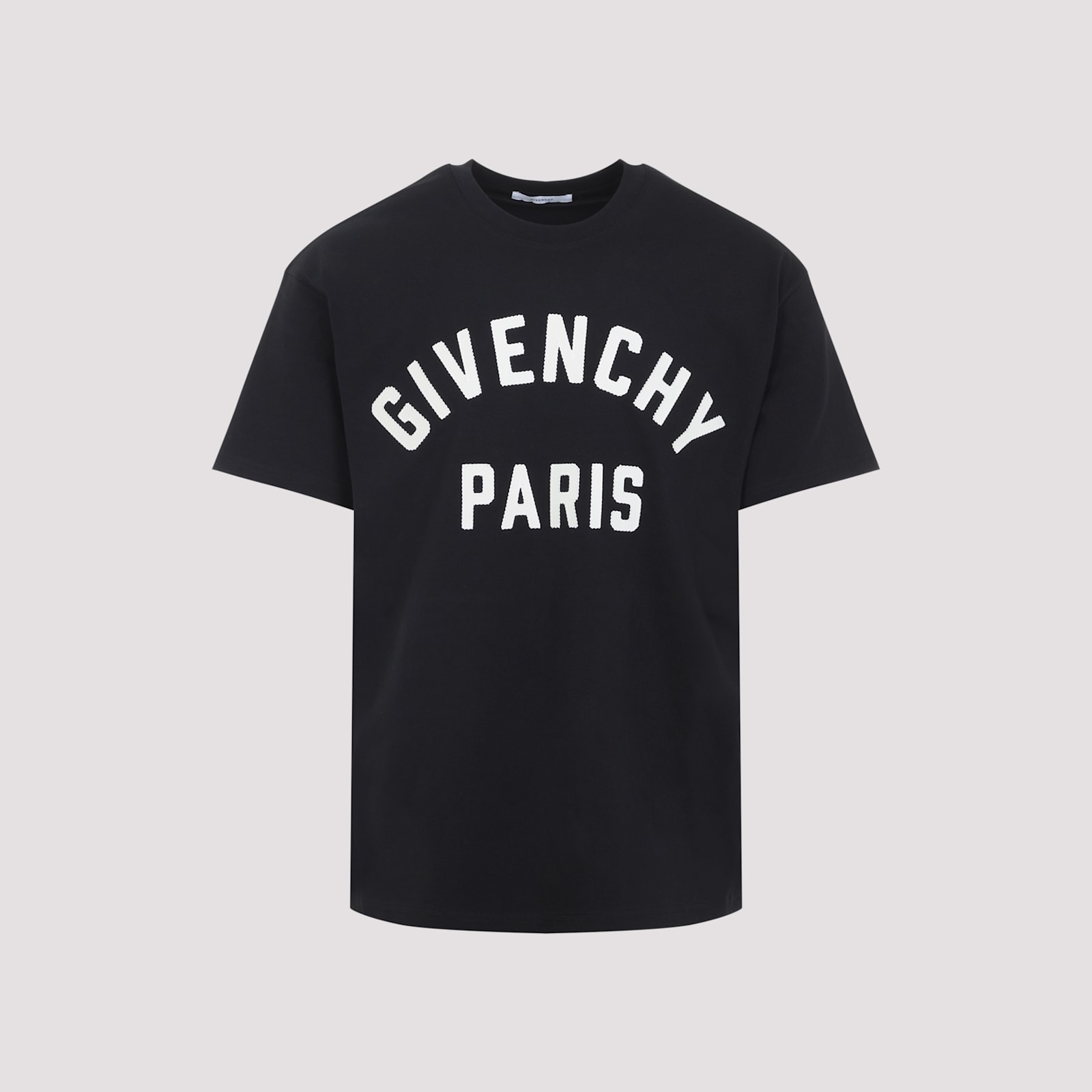 Givenchy Men Black Crewneck T-shirt With Maxi Logo Lettering On The Front In Cotton Man