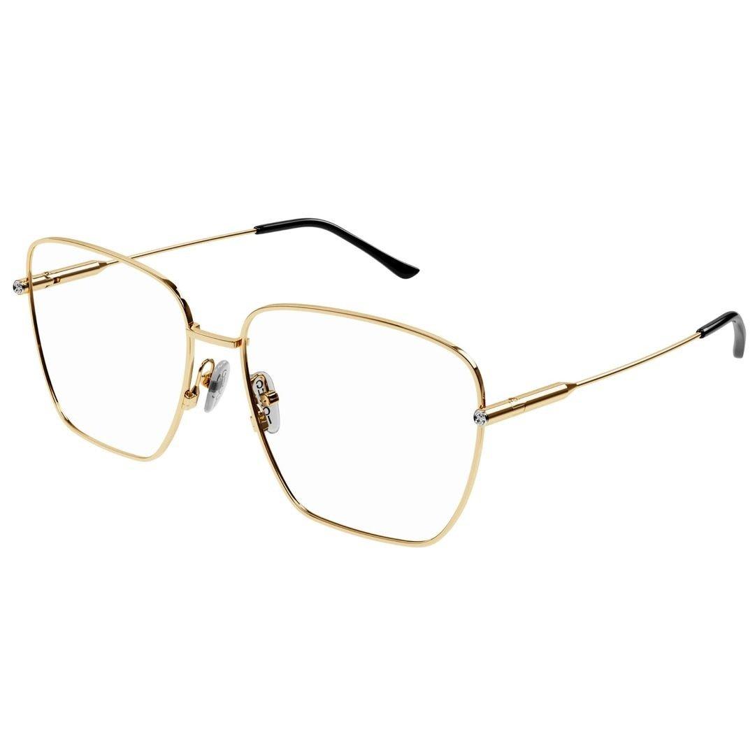 Shop Gucci Rectangle Frame Glasses In 001 Gold Gold Transparent