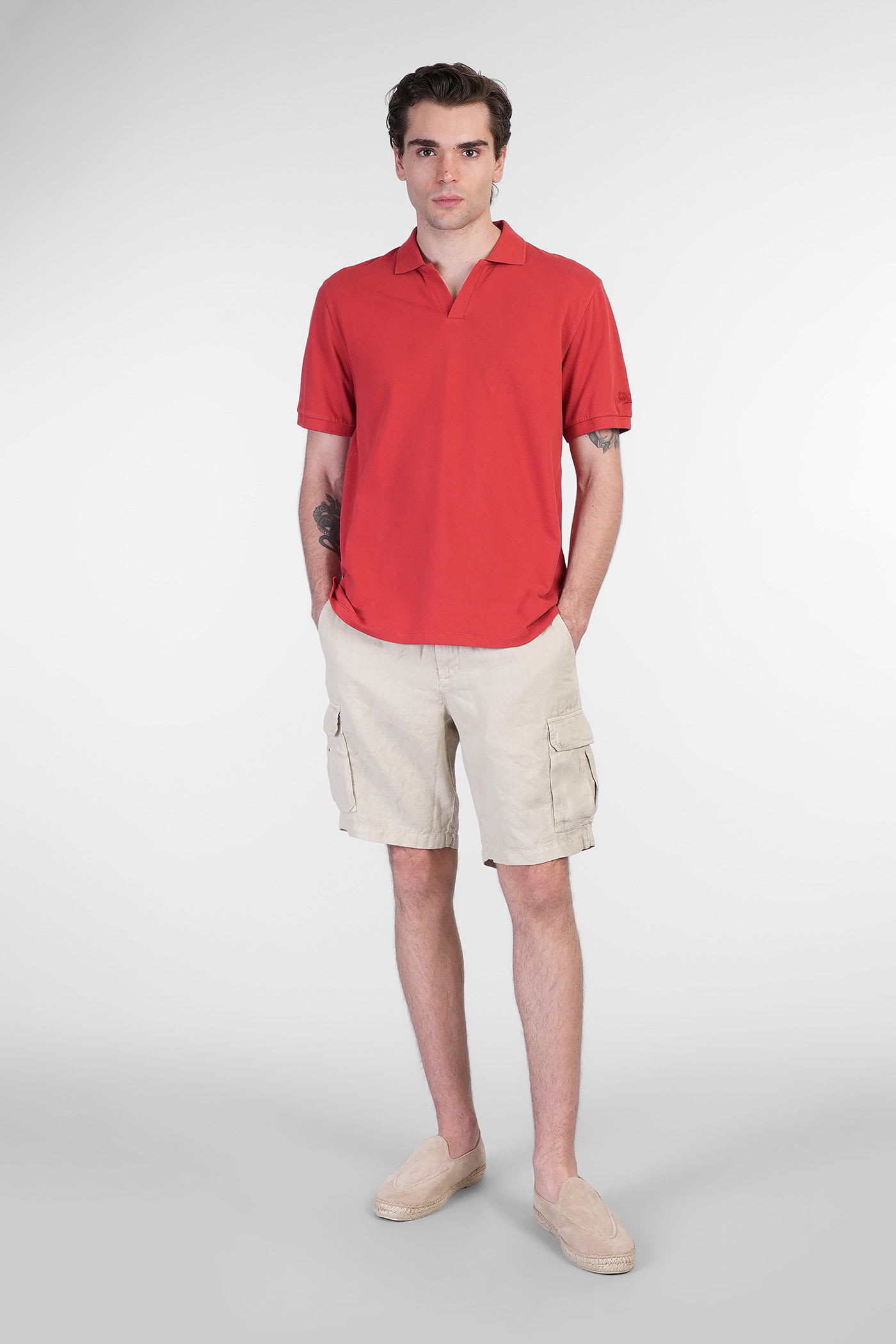 Mc2 Saint Barth Charles Polo In Red Cotton In Red
