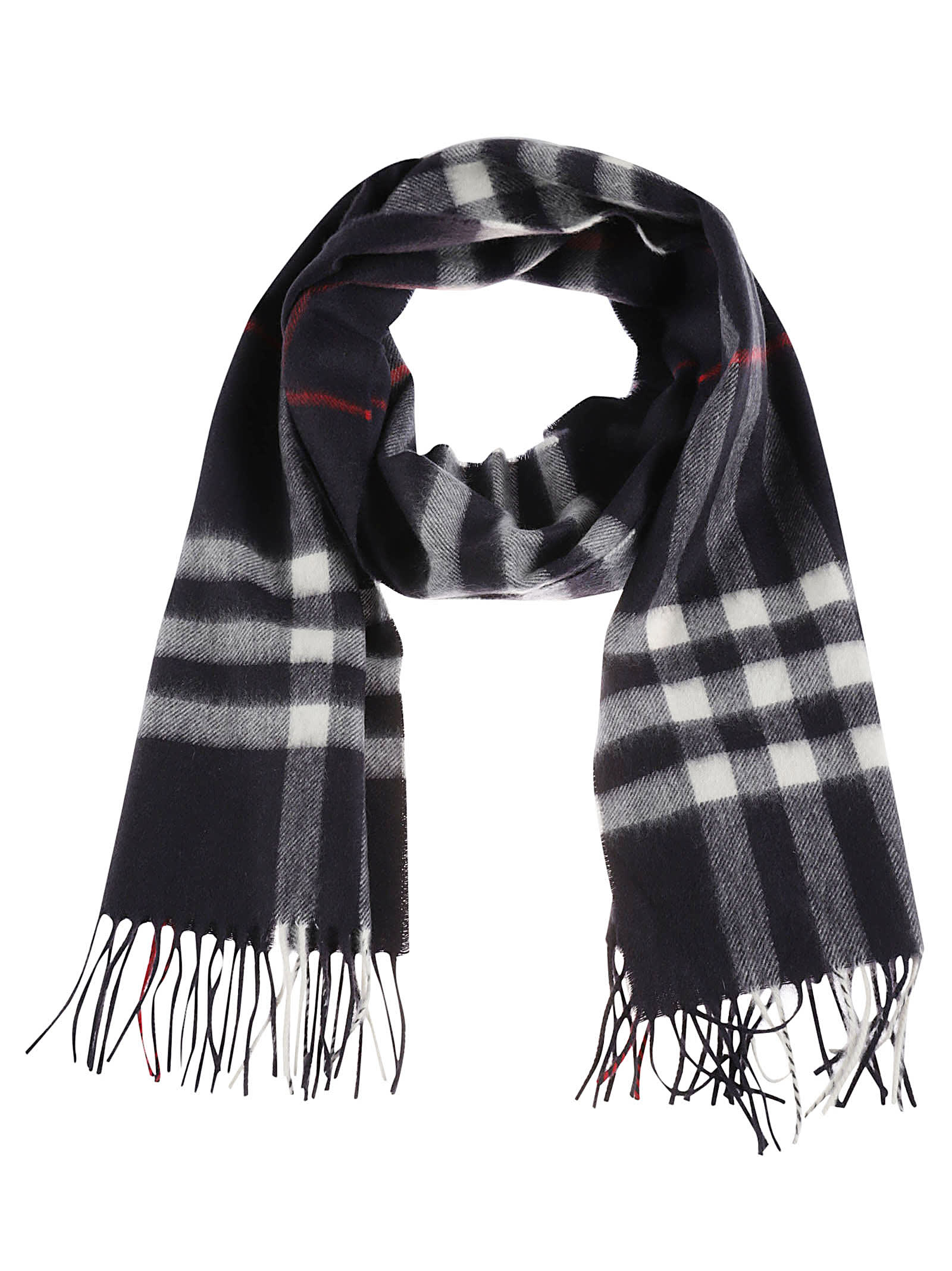BURBERRY CHECK FRINGED SCARF