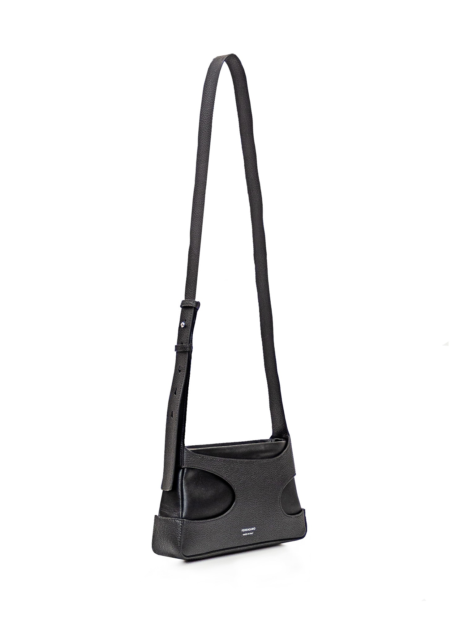 Shop Ferragamo Cut Out Bag In Nero