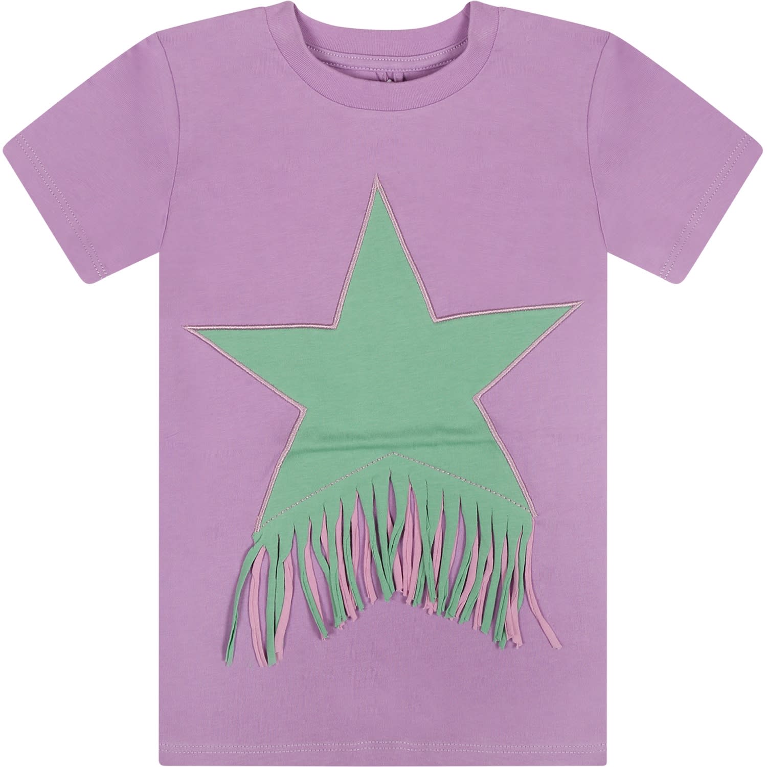 Stella Mccartney Purple Dress For Baby Girl With Star In Violet