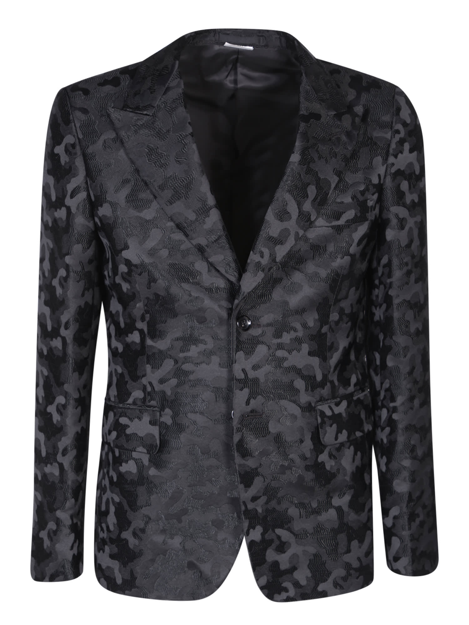 Jacquard-effect Black Jacket