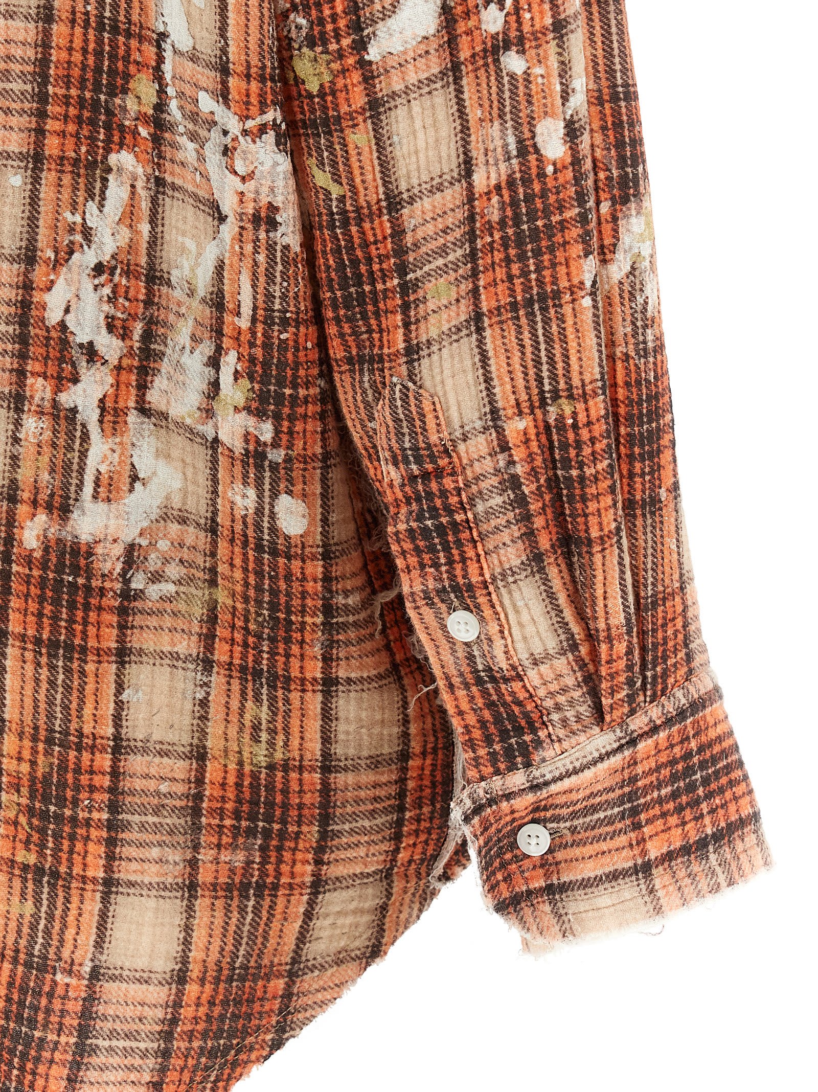 R13 Shredded-seam Drop-neck Shirt In Multicolor