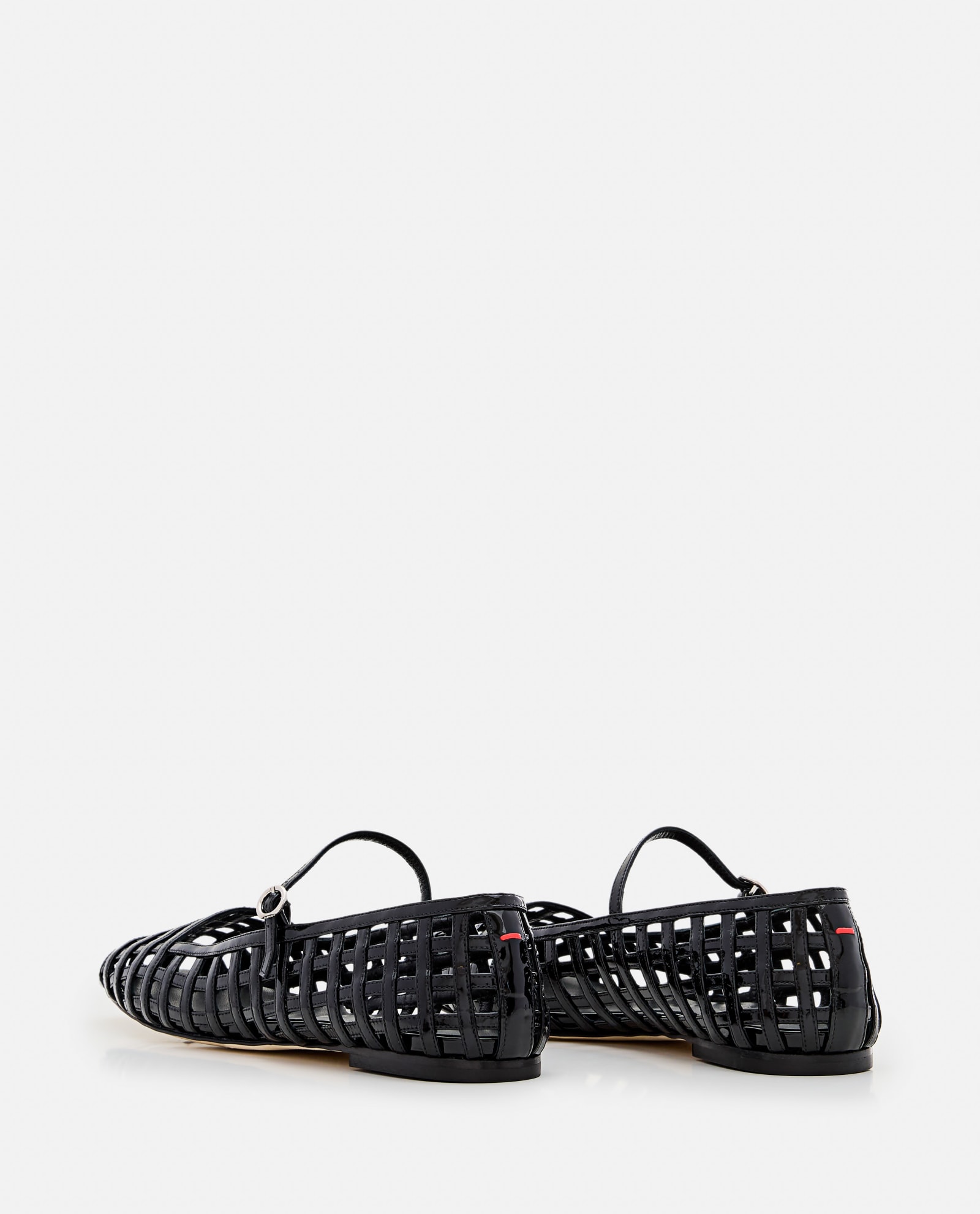 Shop Aeyde Uma Caged Patent Leather Ballet Flat In Black