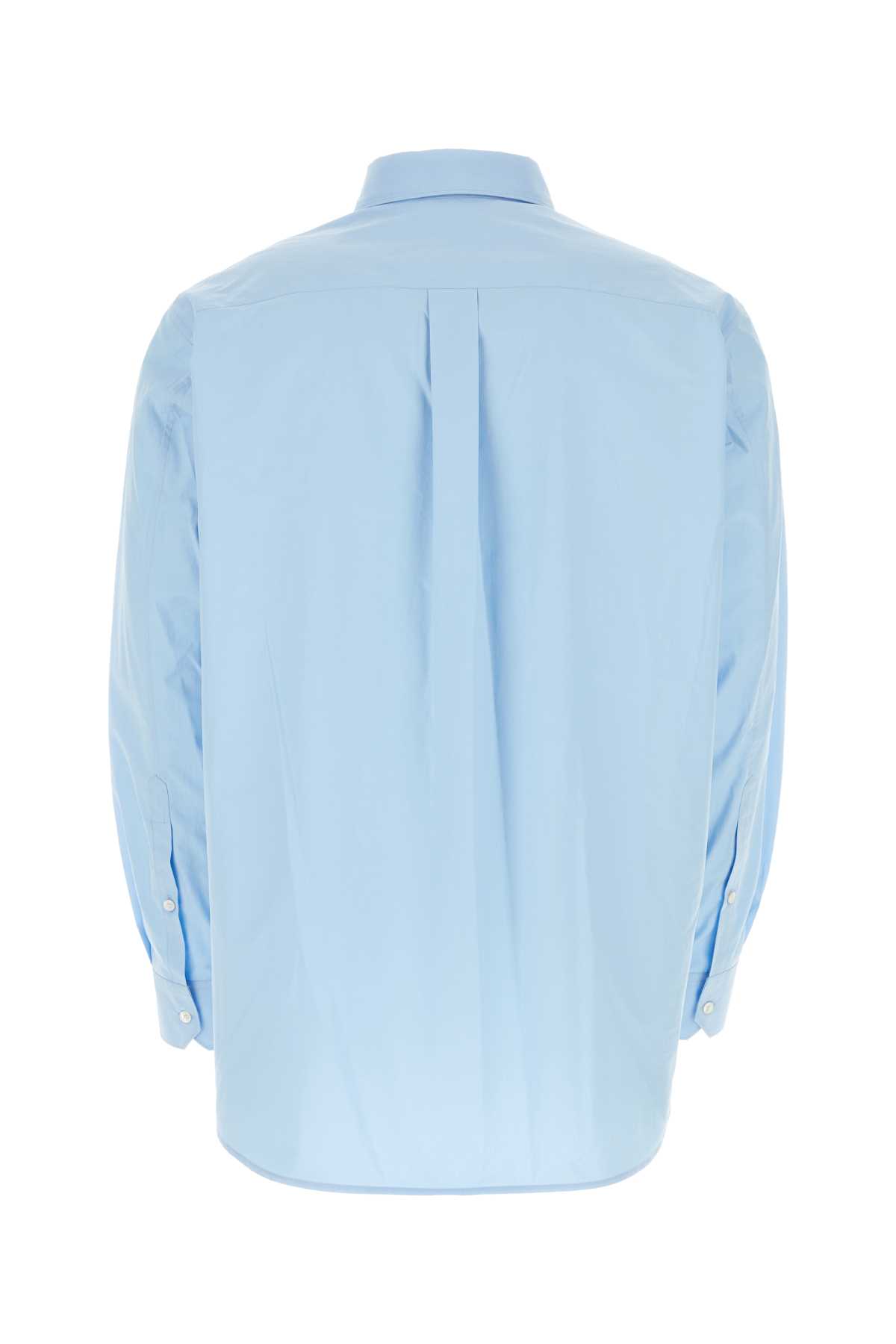 Valentino Light-blue Poplin Shirt In Celeste