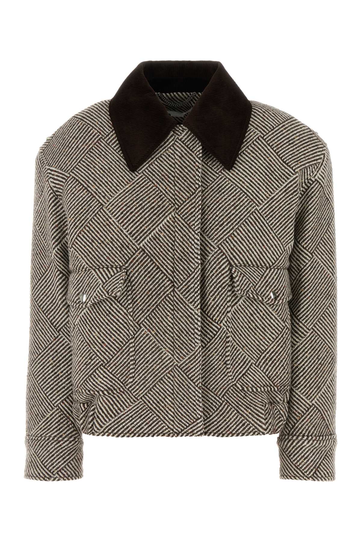 STELLA MCCARTNEY EMBROIDERED TWEED OVERSIZE BOMBER JACKET