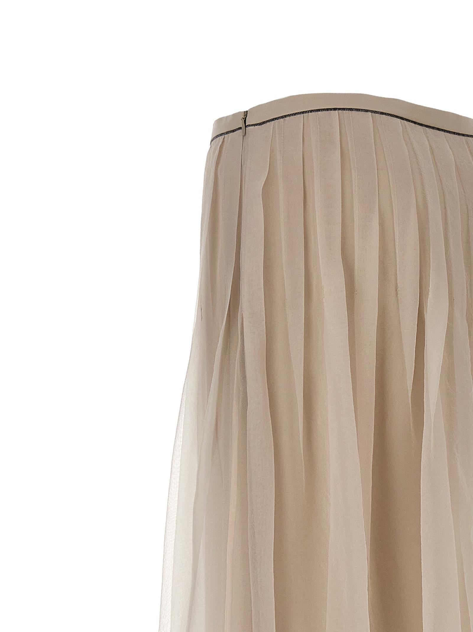 Shop Brunello Cucinelli Silk Tulle Skirt In White