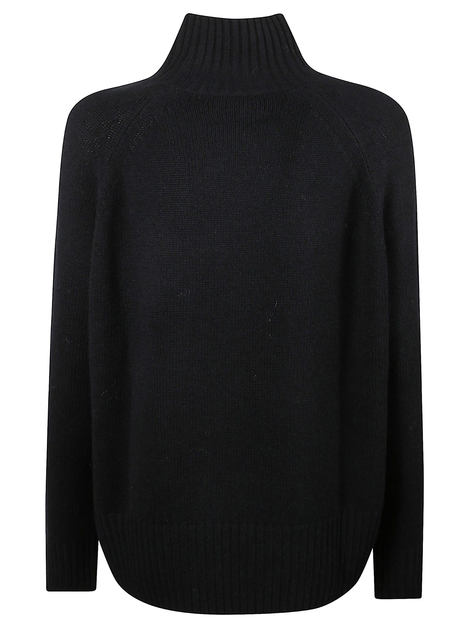Allude Wool And Cashmere Mockneck Sweater In Black