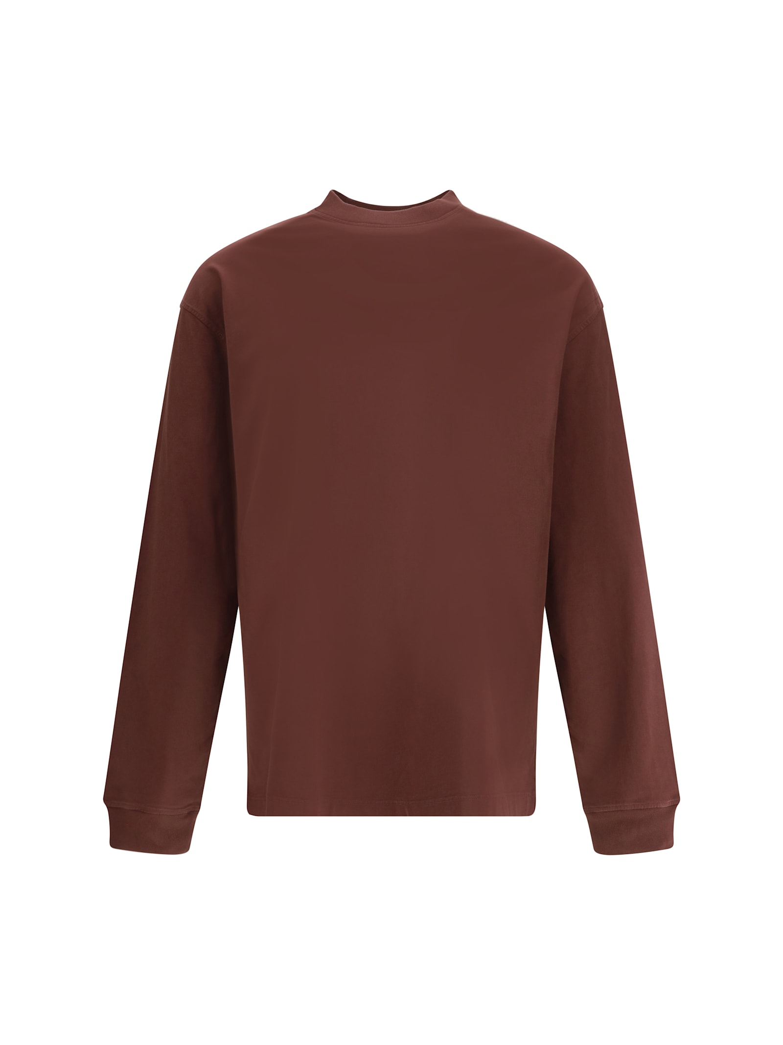 Agolde Asha Long Sleeve Cotton T-shirt In Brown
