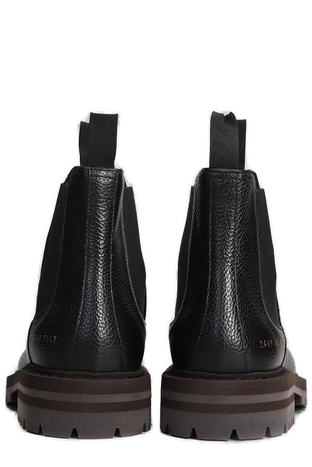 Shop Common Projects Round Toe Ankle Boots In Black