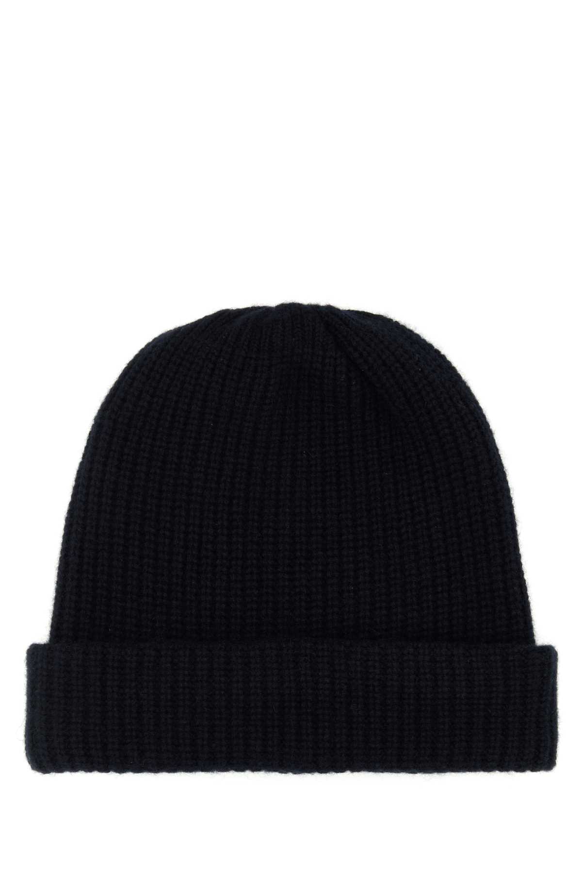 Maison Margiela Midnight Blue Cashmere Beanie Hat In Blue