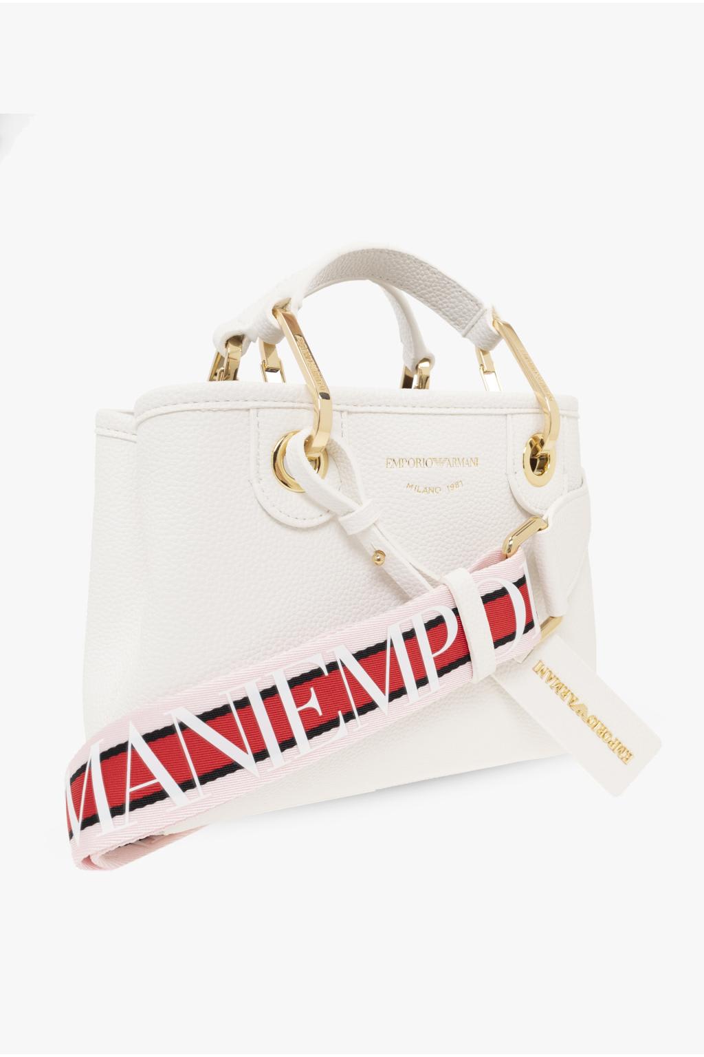 Shop Emporio Armani Myea Mini Shoulder Bag In White