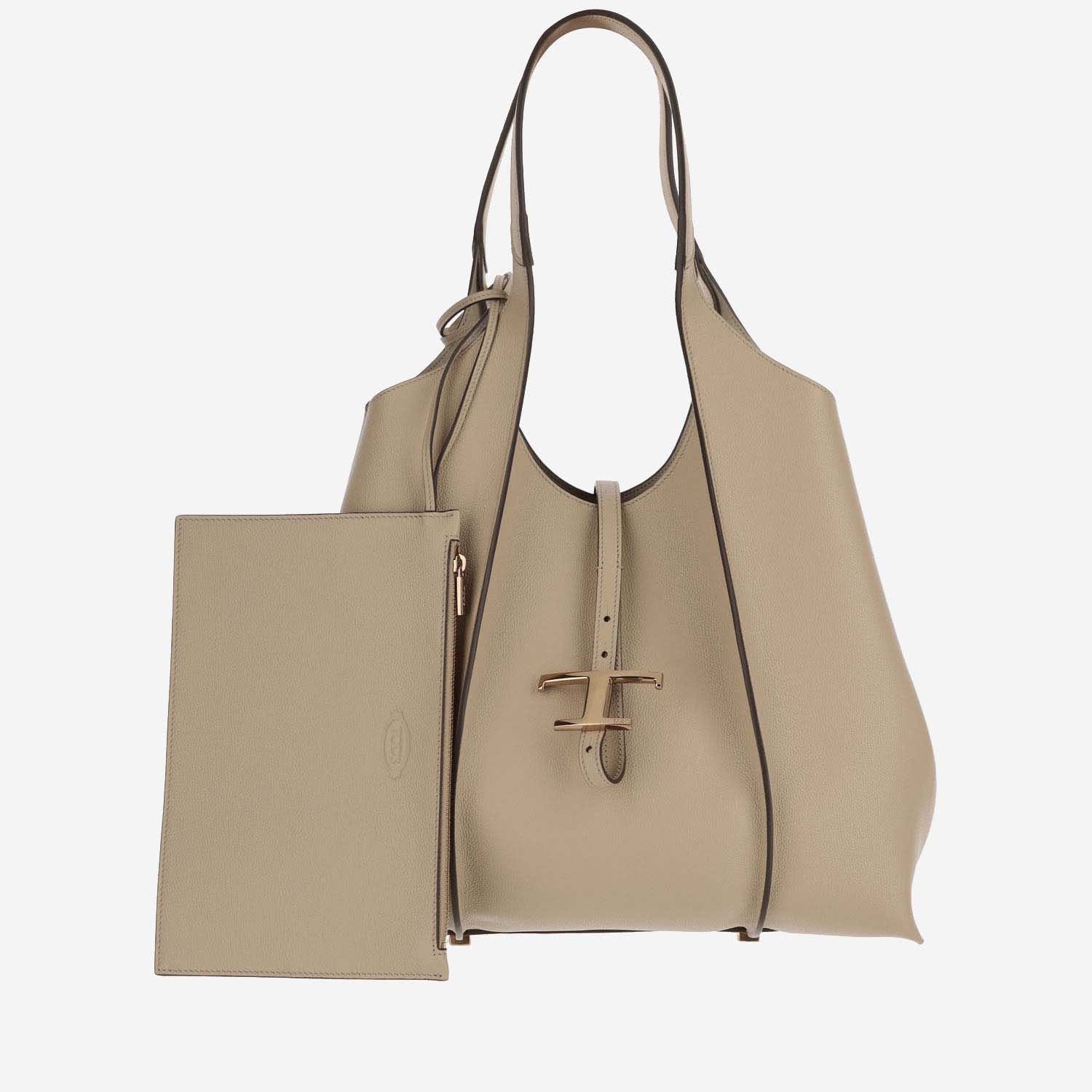 Shop Tod's T Timeless Medium Leather Hobo Bag