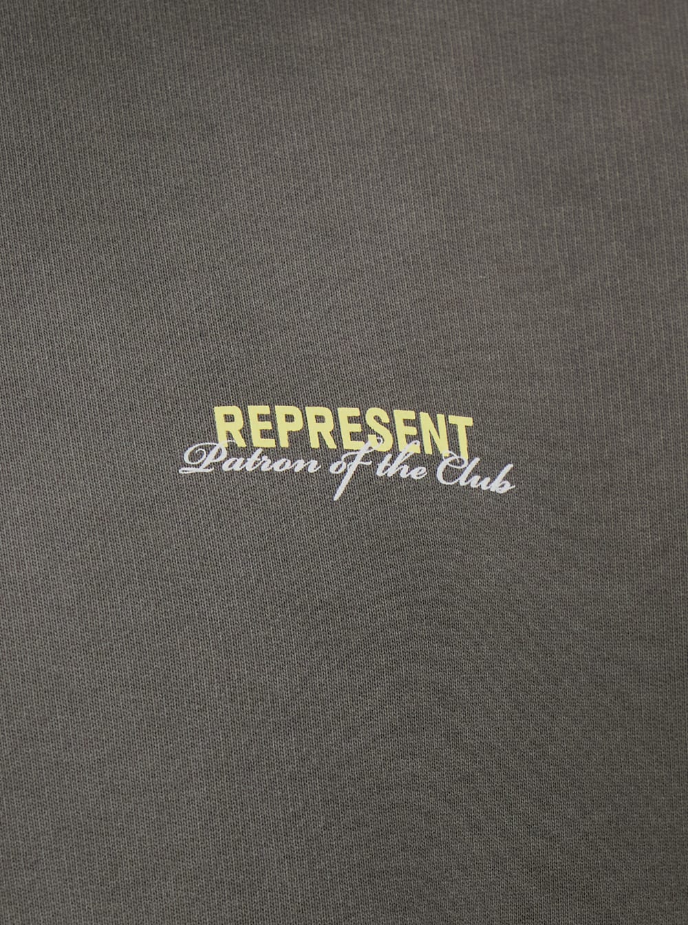 Represent Patron Of The Club Olive Green Crewneck Sweater With Front And Back Logo Print In Cotton Man In Green