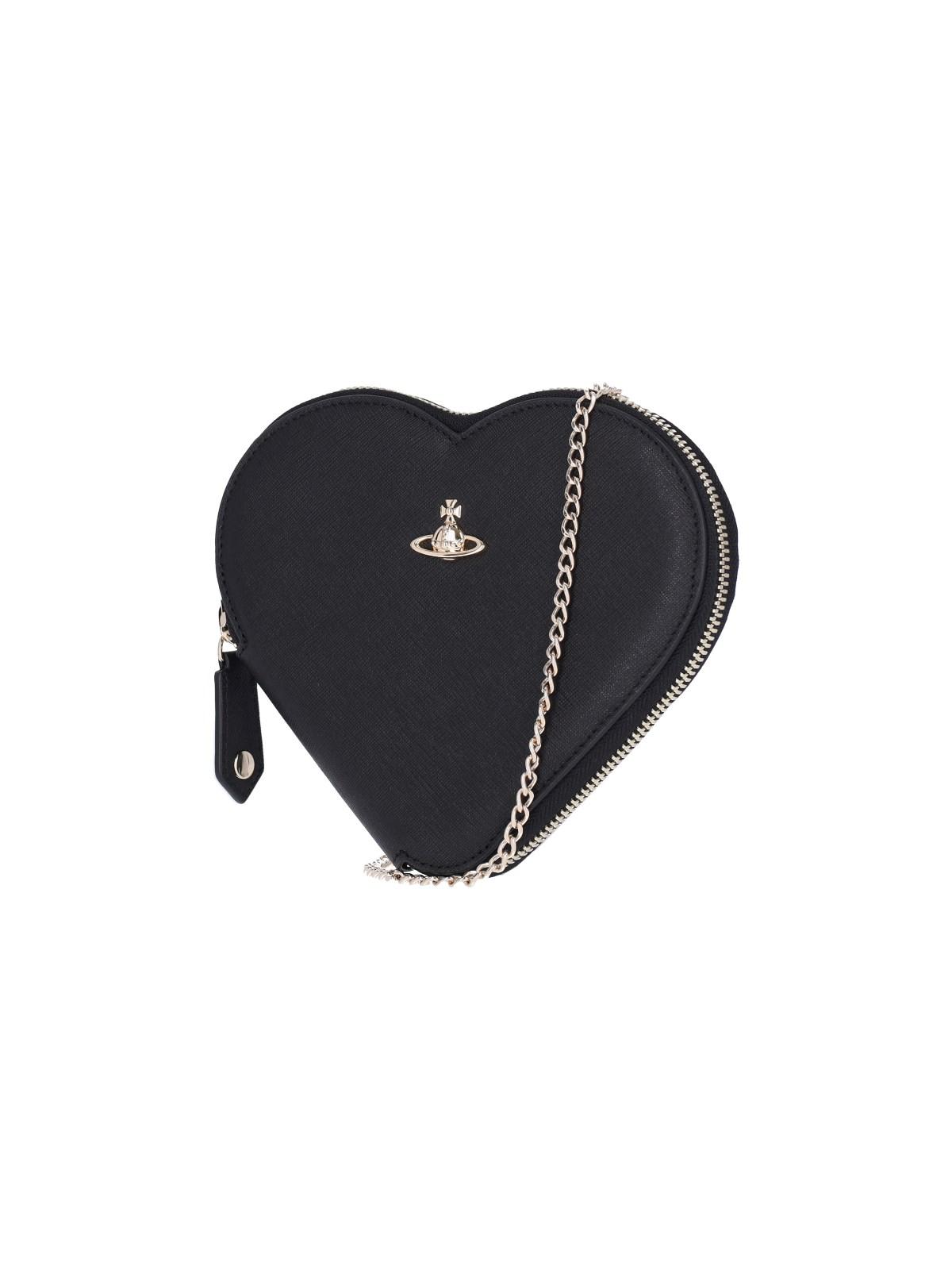 Shop Vivienne Westwood New Heart Crossbody Bag In Black