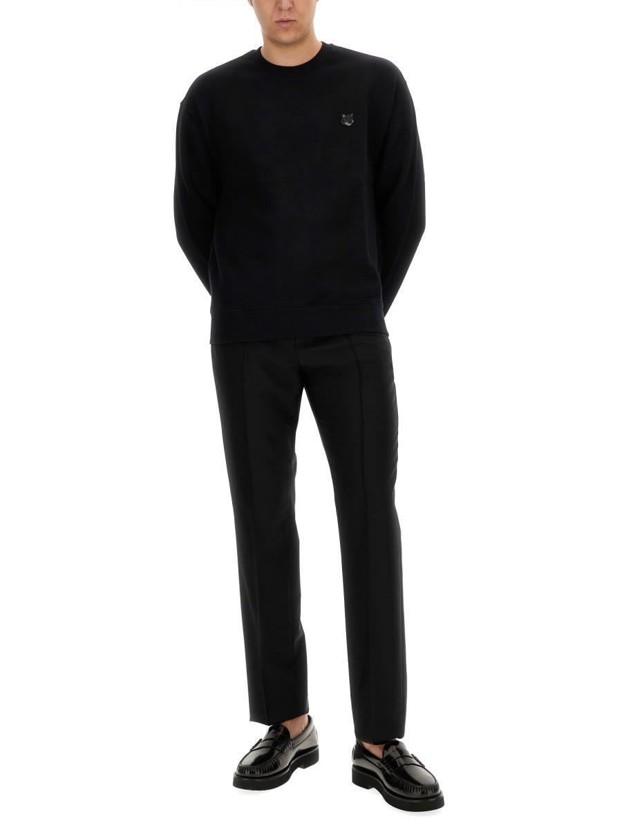 Shop Maison Kitsuné Sweatshirt With Fox Patch In Black