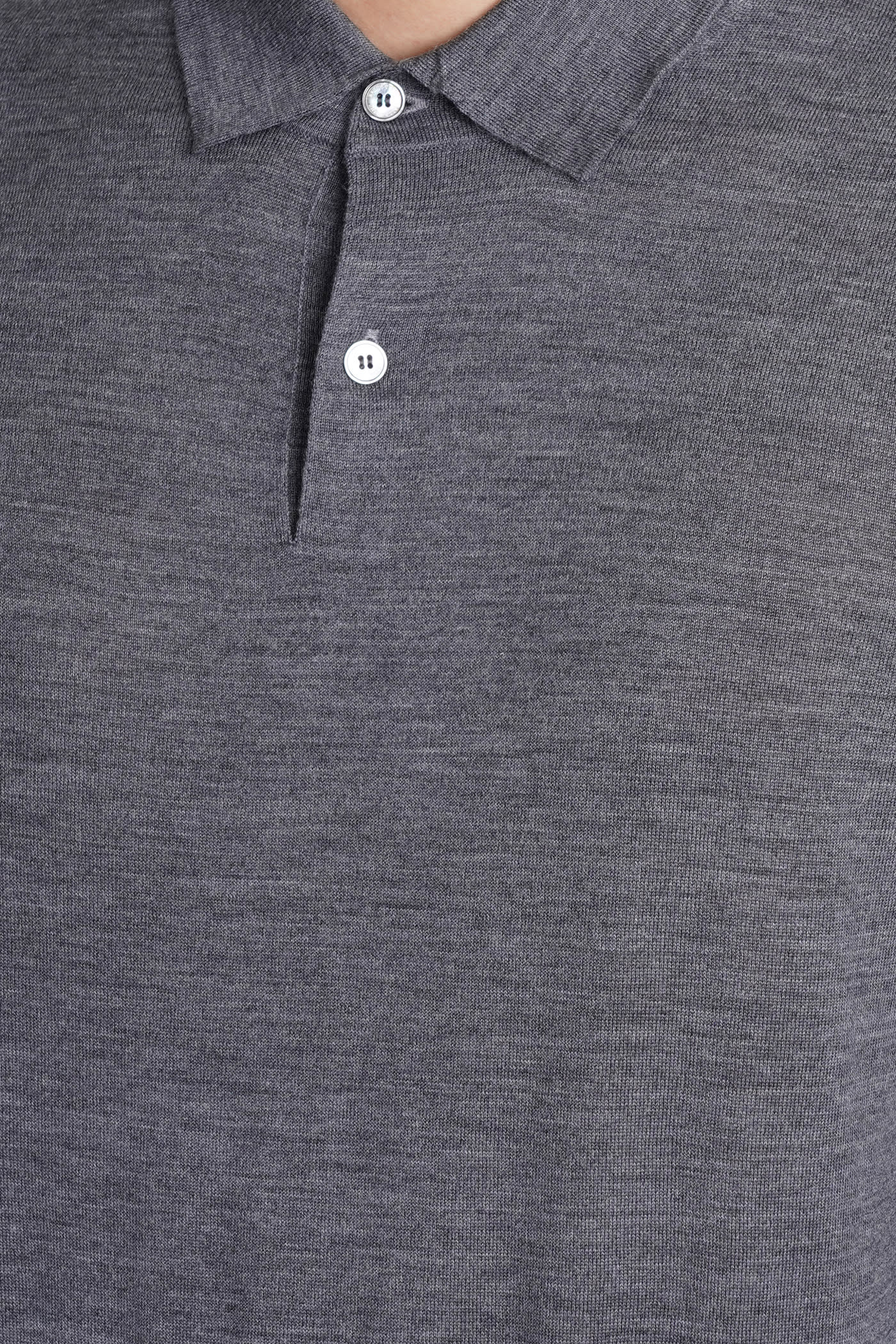 Shop Ballantyne Polo In Grey Wool