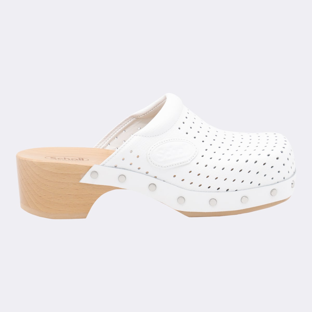 White Leather Scholl Sandals