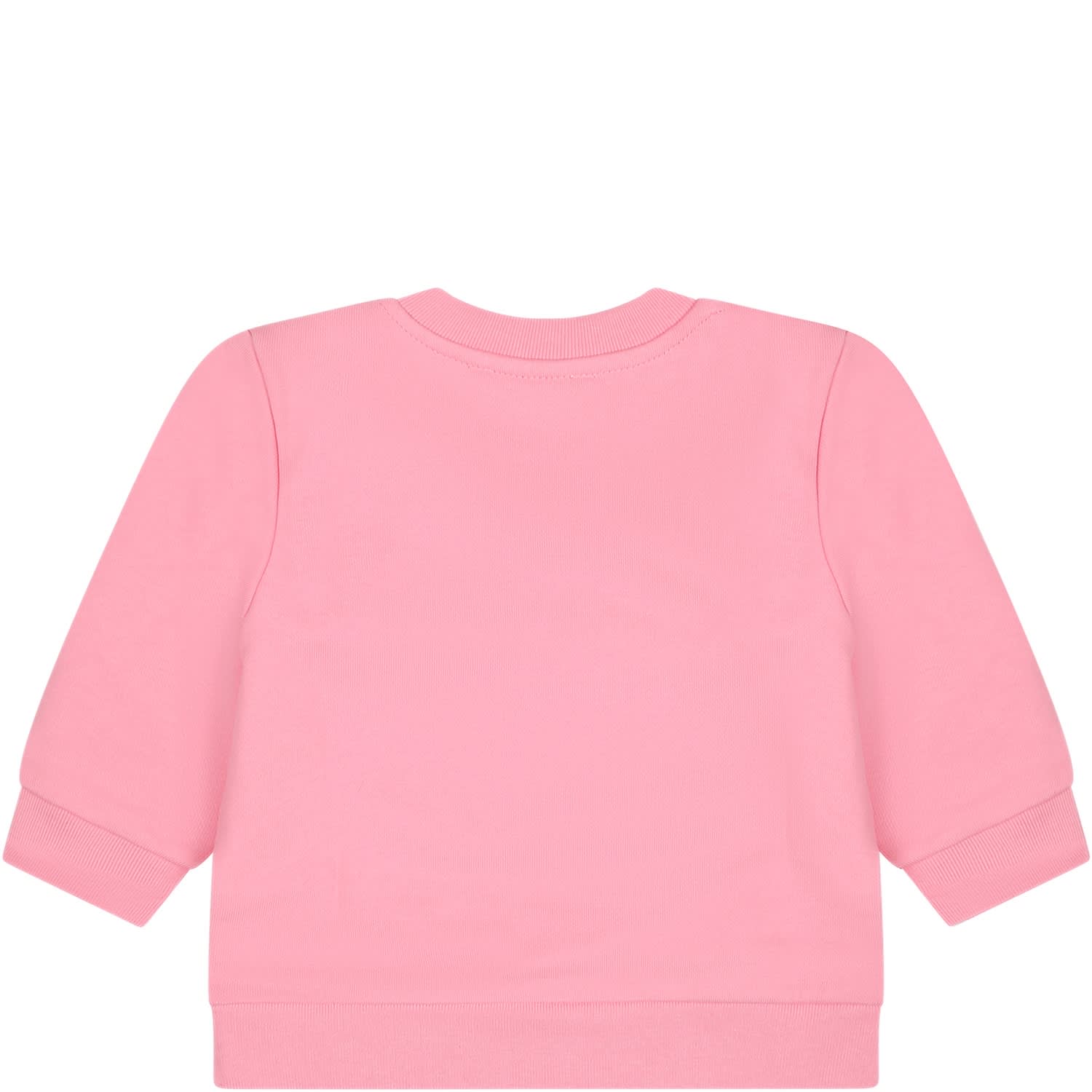 Shop Marni Pink Sweatshirt For Baby Girl With Logo