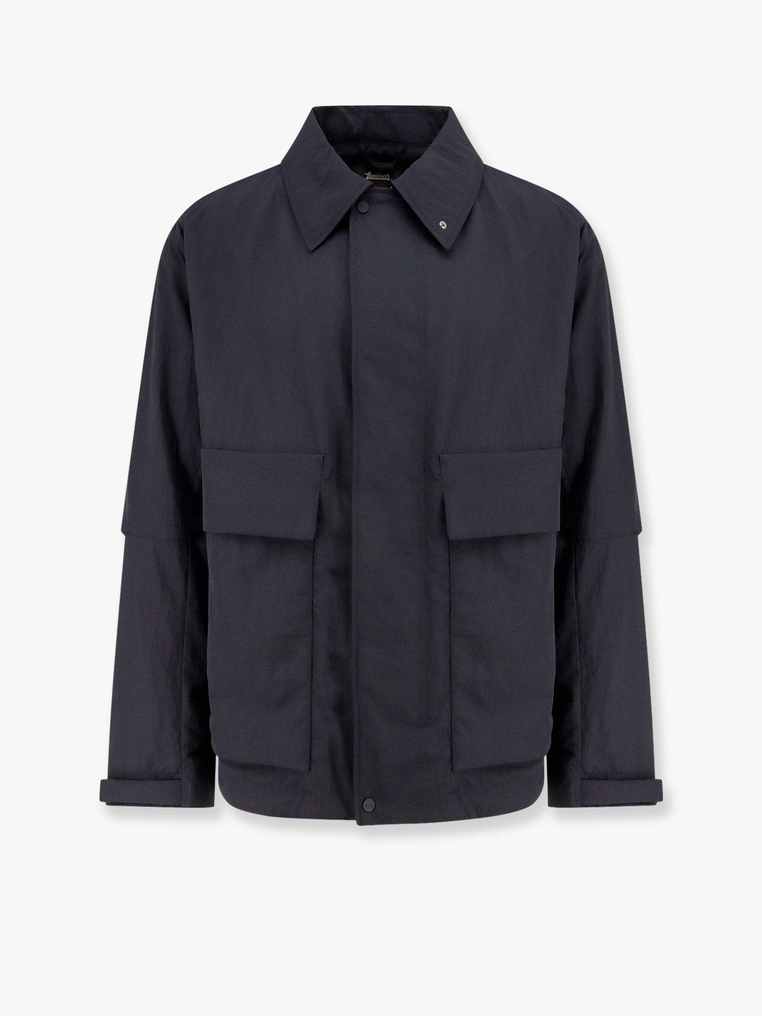 Herno Laminar Laminar Nylon Jacket With Maxi Pockets In Blue