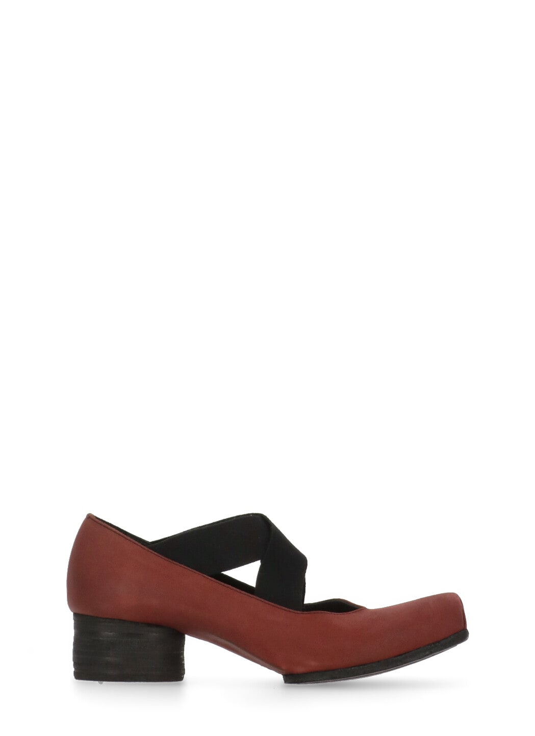 Uma Wang Leather Shoes With Heel In Burgundy