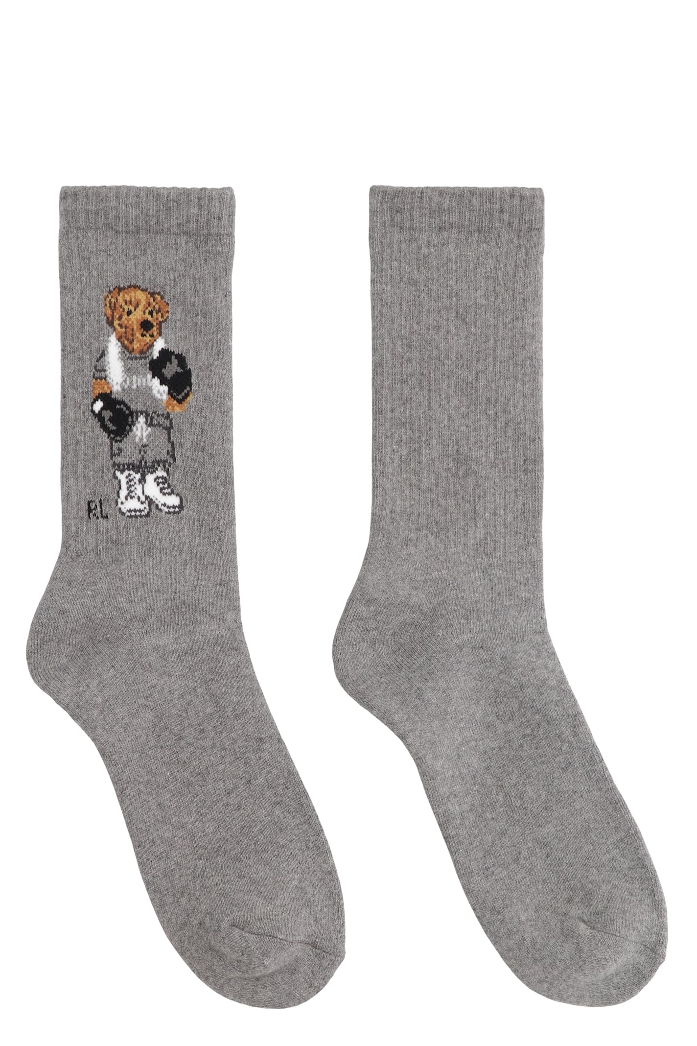 Polo Ralph Lauren Cotton Socks With Logo In Gray