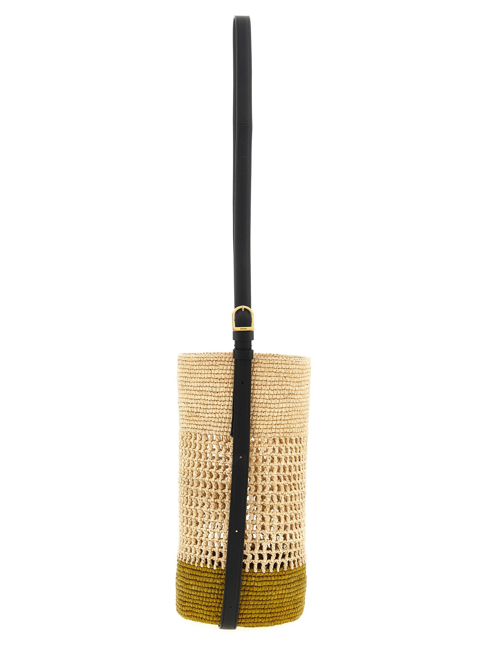 Khaite Small Billie Woven-raffia Bucket Bag In Brown