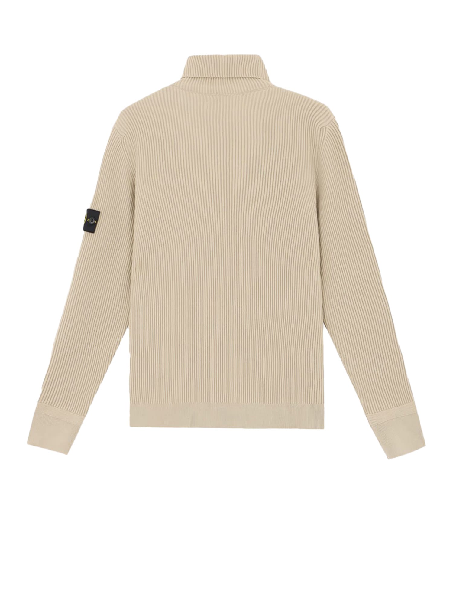 Stone Island Certified Virgin Wool Turtleneck Sweater In White