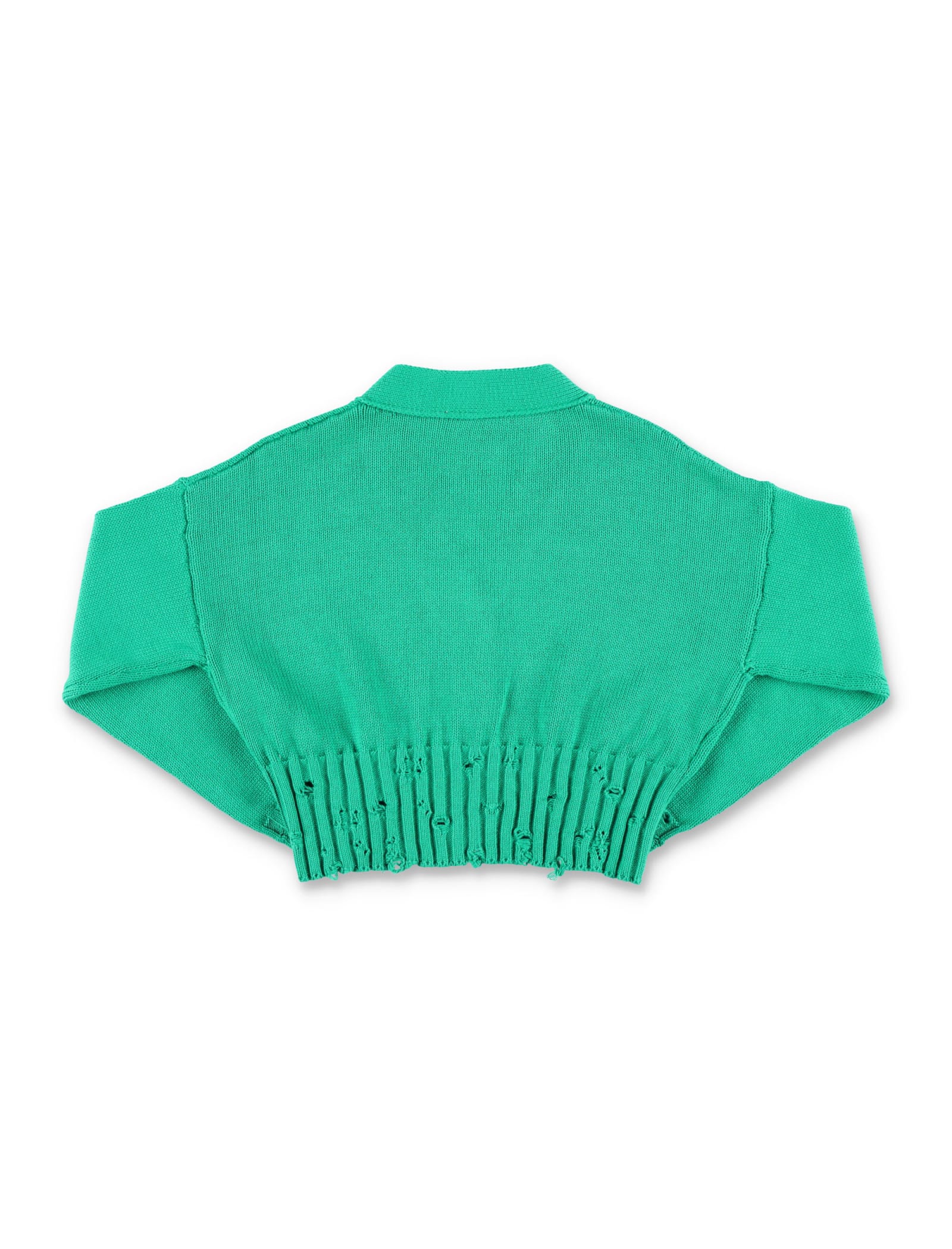 Shop Marni Cotton Cardigan In Green