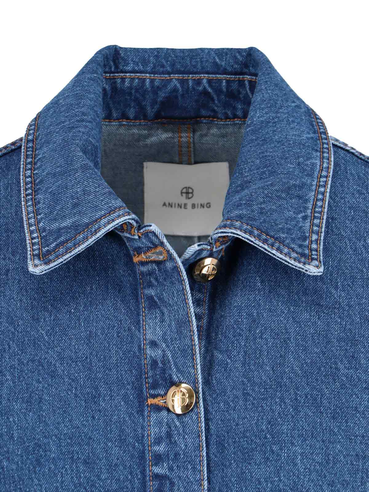 Anine Bing Womens Clean Indigo Denim Luca Relaxed-fit Denim Jacket In Blue
