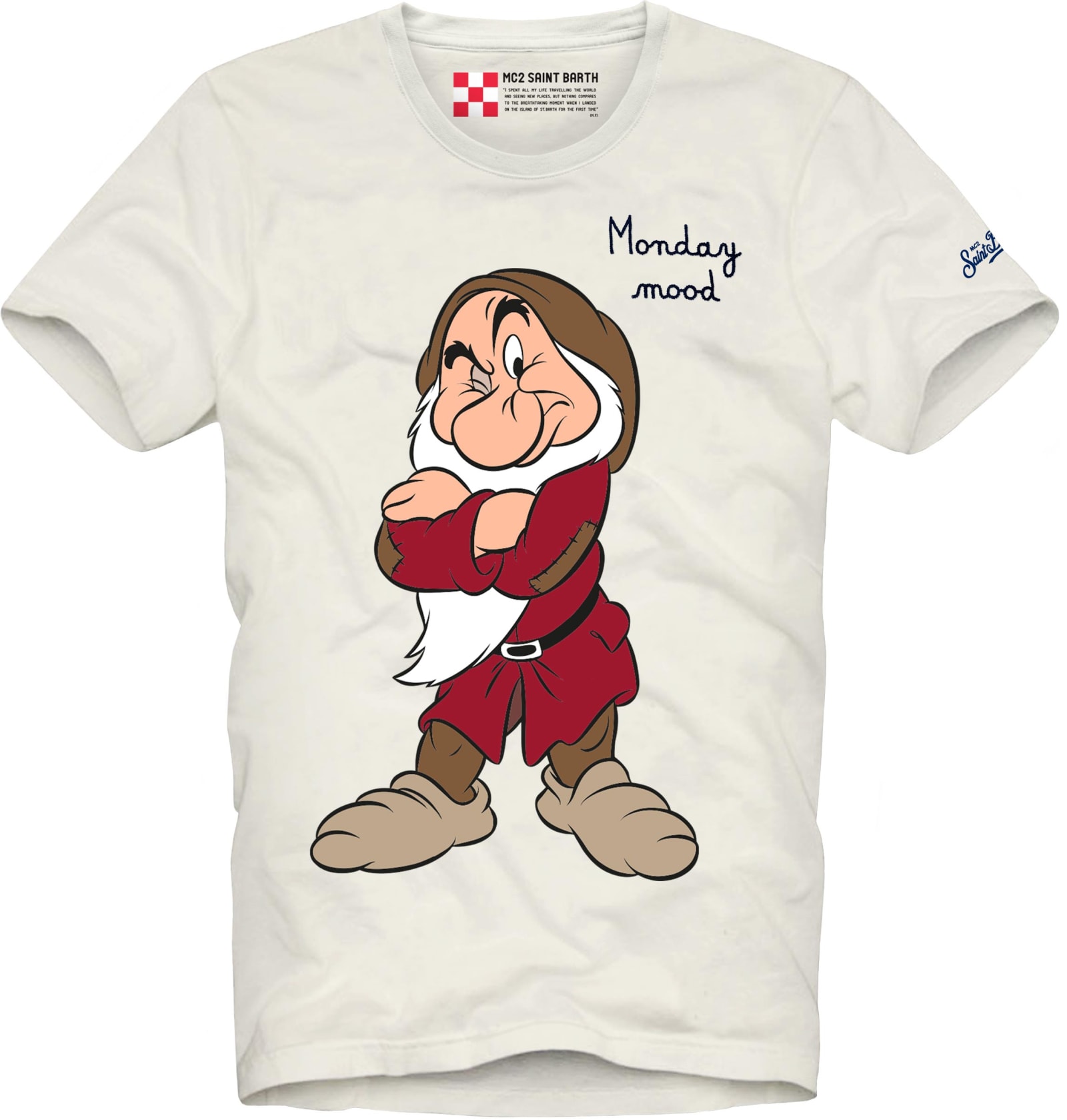 MC2 Saint Barth Grumpy I Hate Everybody Printed White T-shirt - Disney Special Edition ©