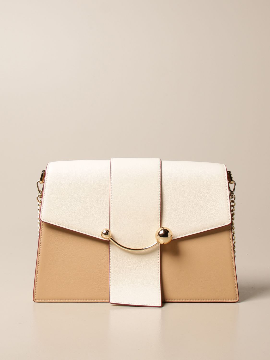Strathberry Shoulder Bag Crescent Strathberry Bag In Bicolor Leather