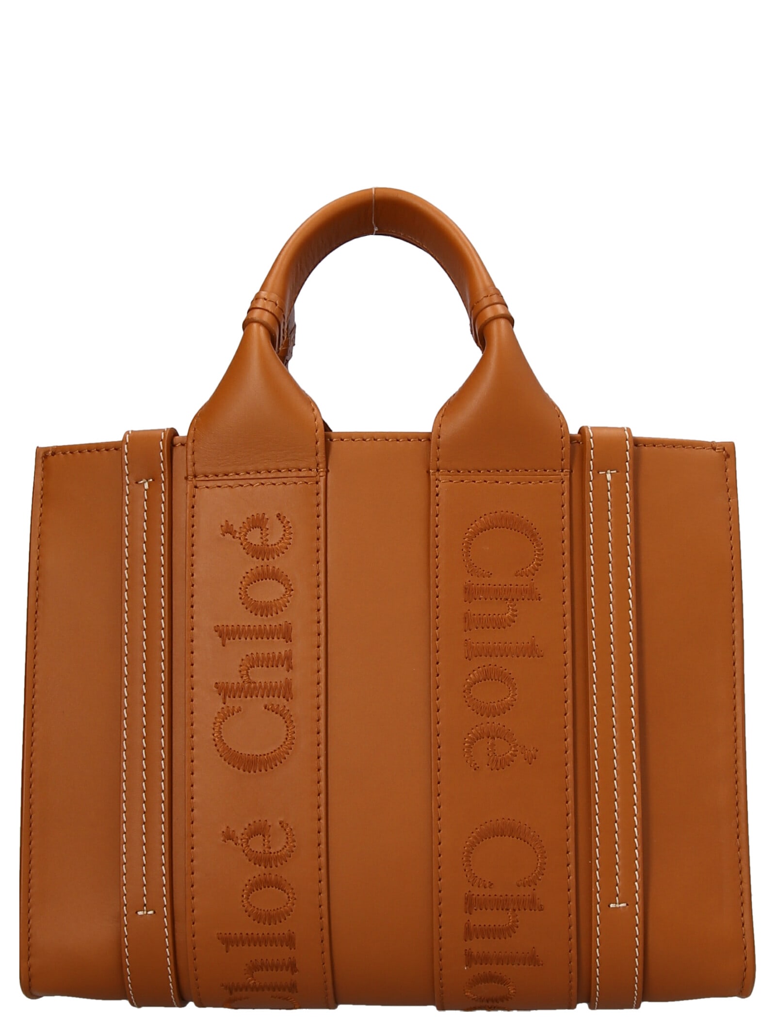 Shop Chloé Woody Small Shopping Bag In Brown