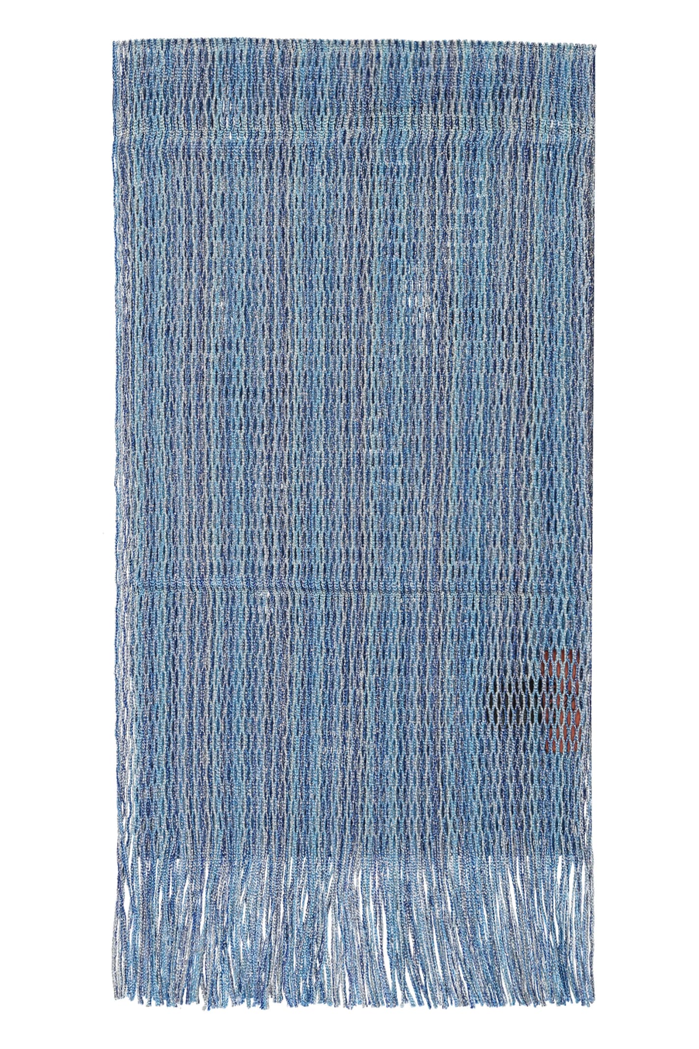 Shop Missoni Fringed Scarf In Blue