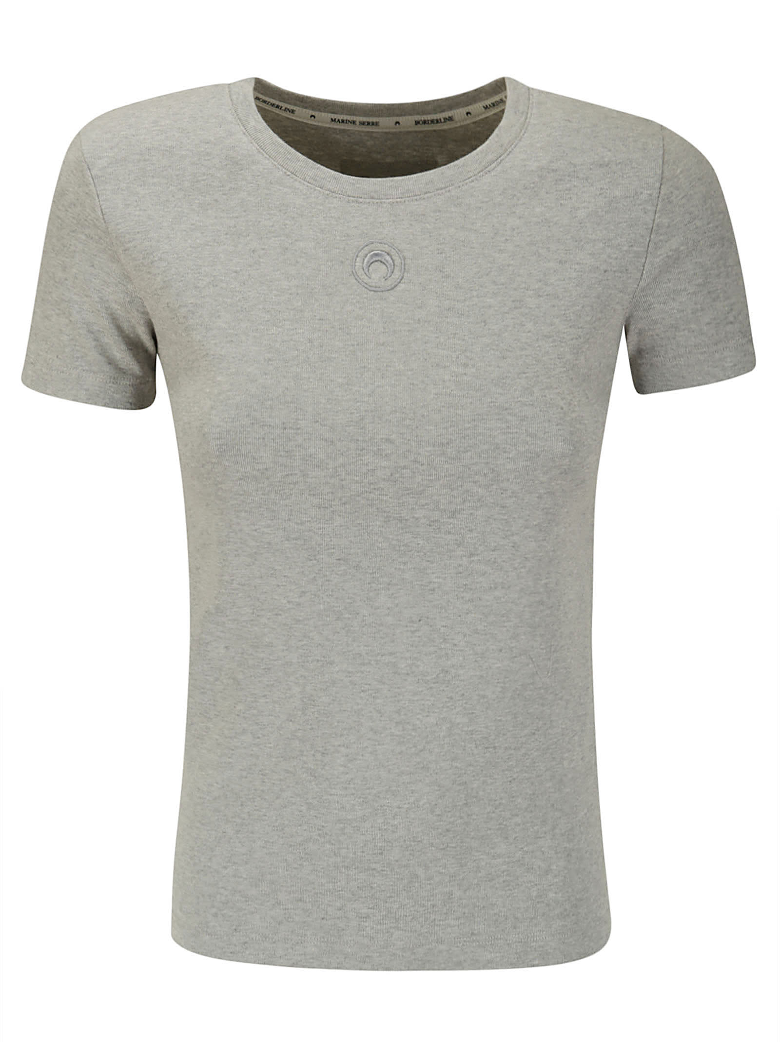 Marine Serre Organic Cotton 1x1 Rib T-shirt In Grey
