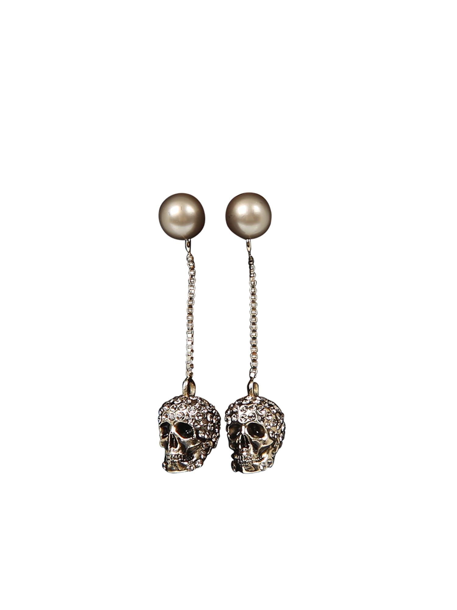 Shop Alexander Mcqueen Gold Skull Earring In Metallic