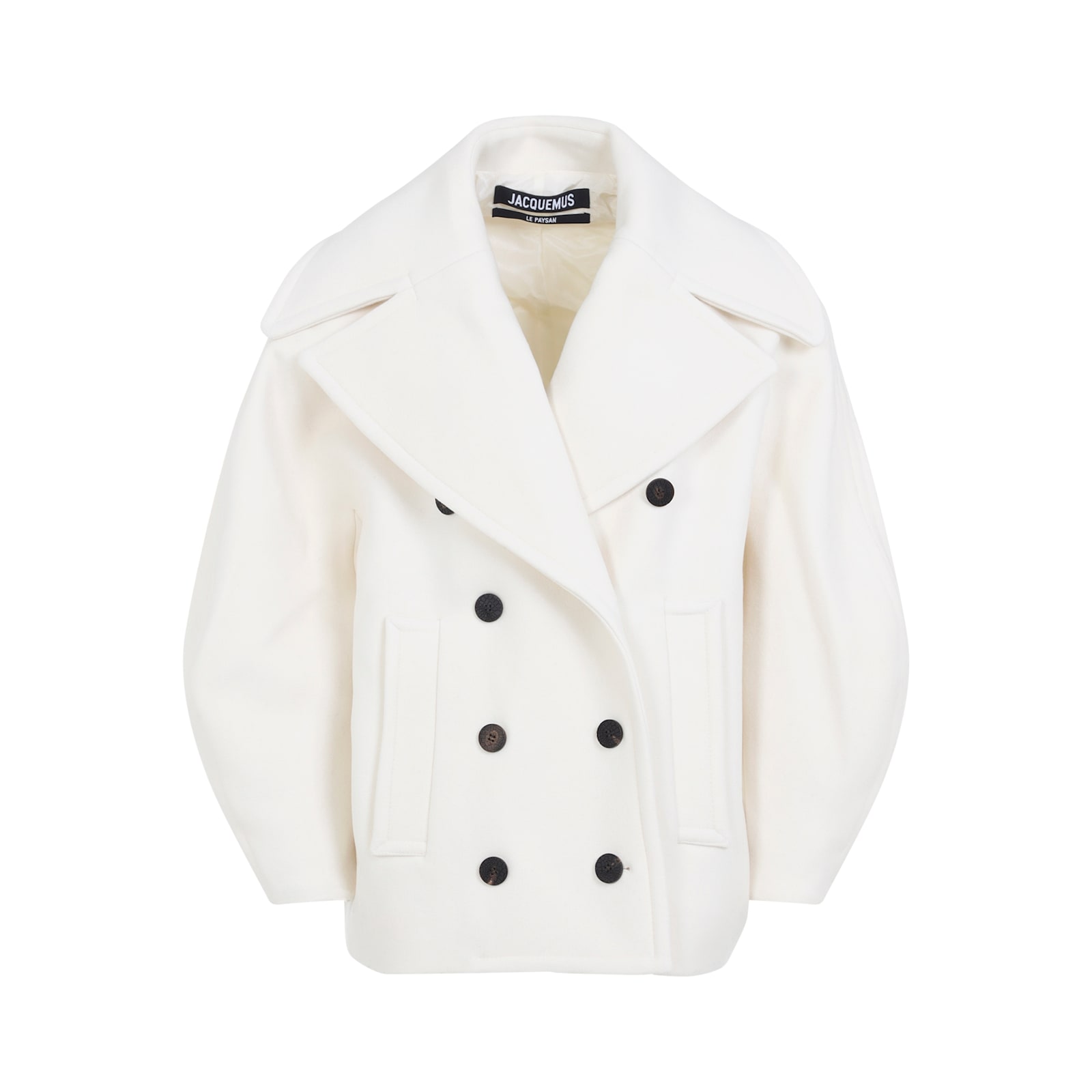 Jacquemus Womens Off-white Le Caban Double-breasted Wool Jacket In White