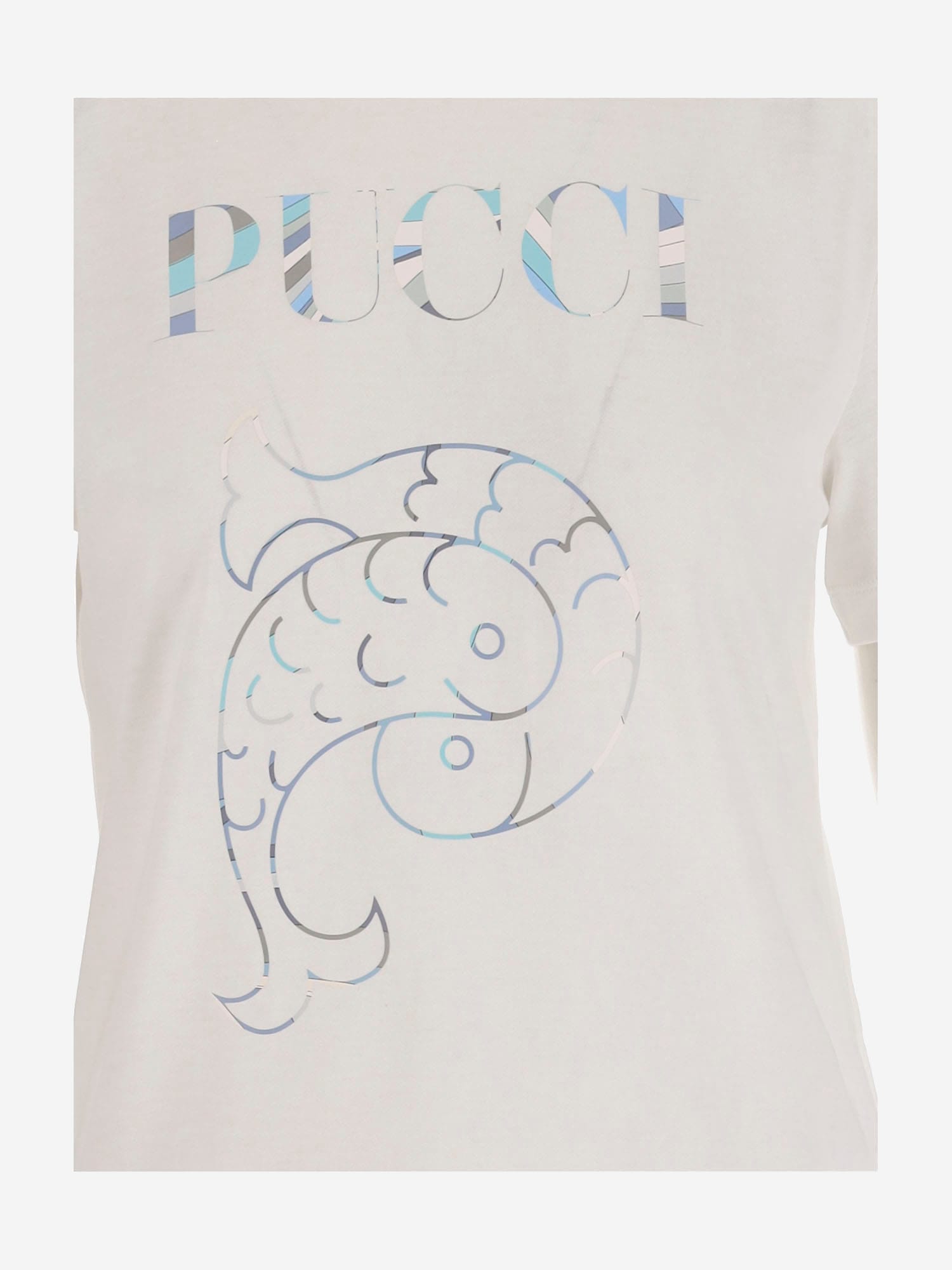 Shop Pucci Cotton T-shirt With Logo In White